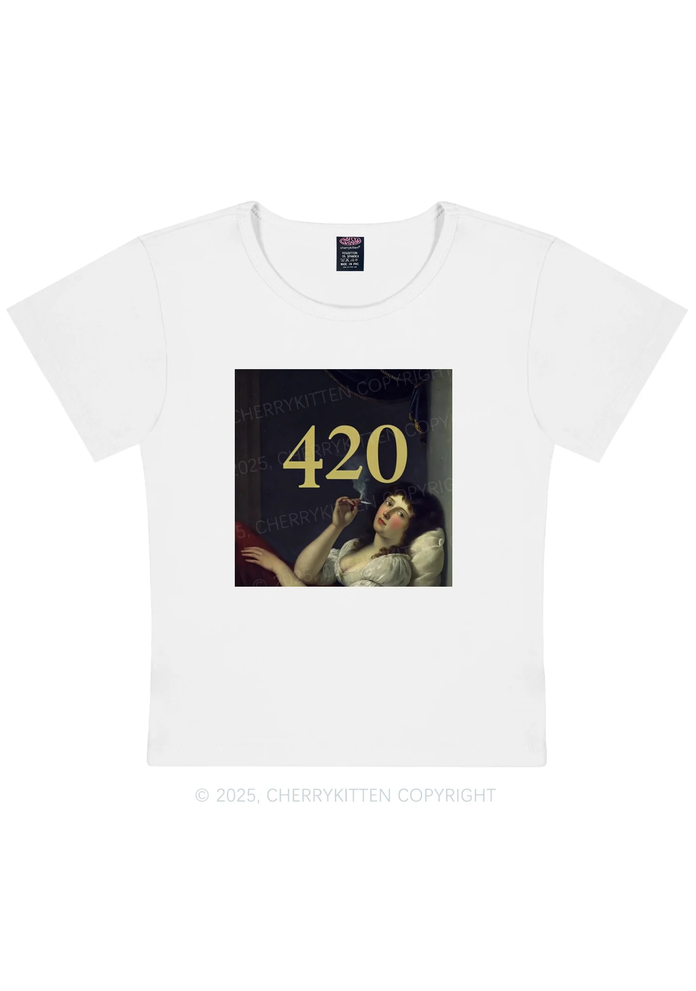 Four Twenty Y2K Baby Tee Cherrykitten - Image 3