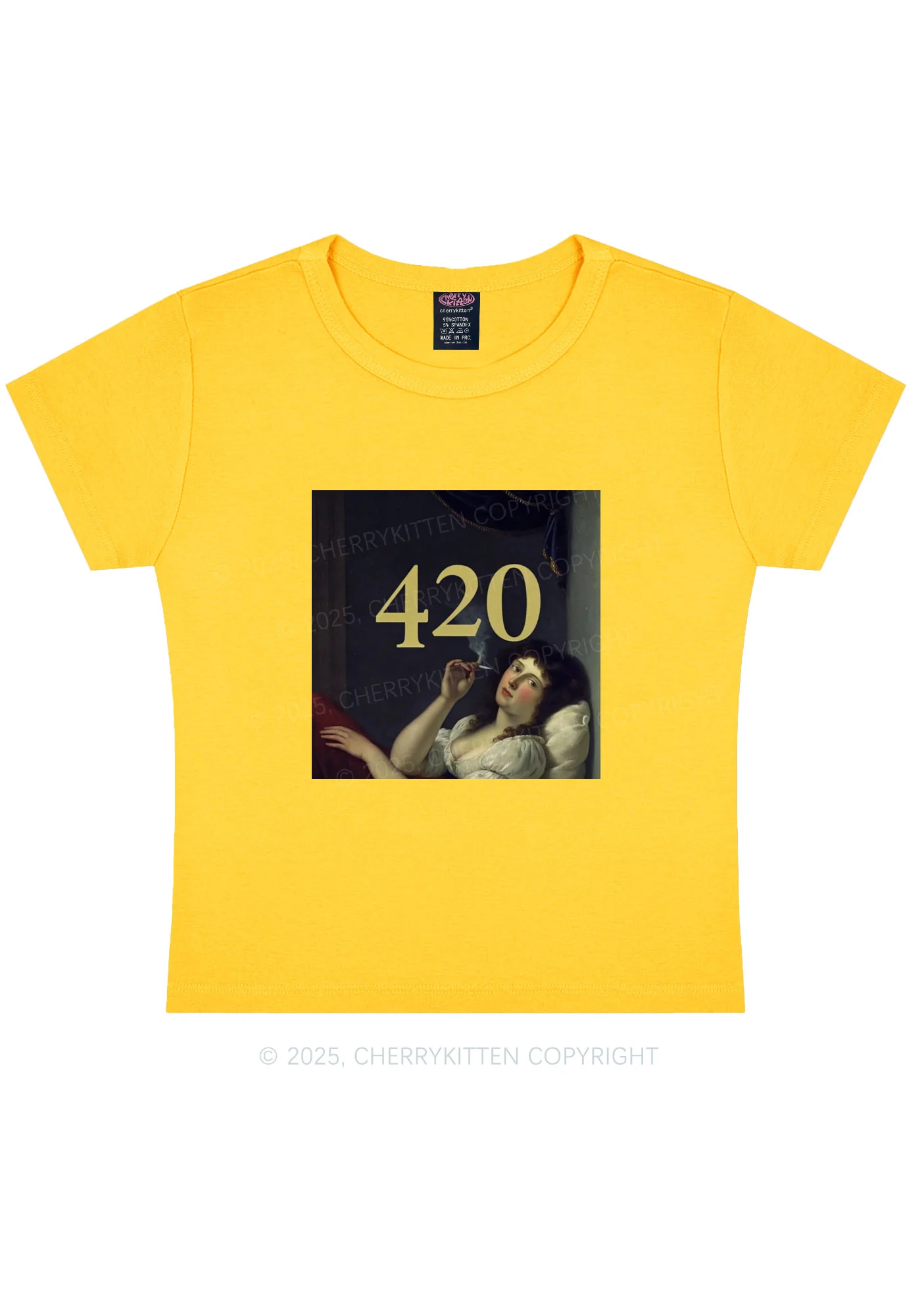 Four Twenty Y2K Baby Tee Cherrykitten - Image 4