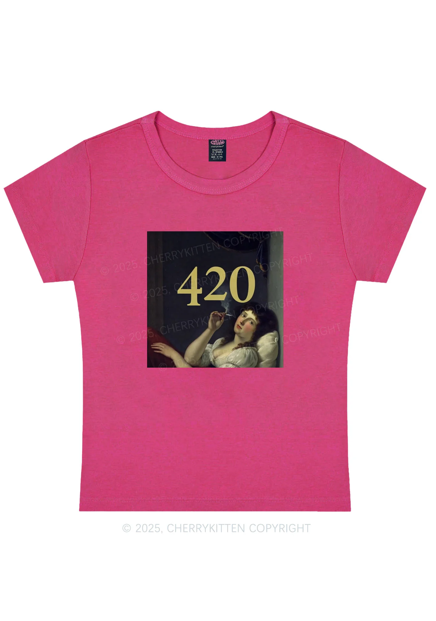 Four Twenty Y2K Baby Tee Cherrykitten - Image 6