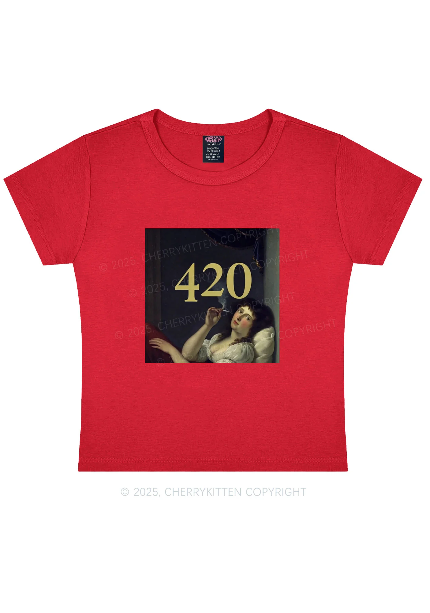 Four Twenty Y2K Baby Tee Cherrykitten - Image 7