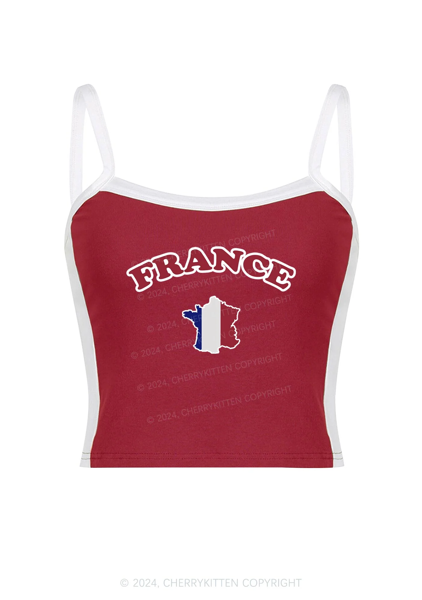 France Y2K Color Block Crop Cami Top Cherrykitten - Image 5