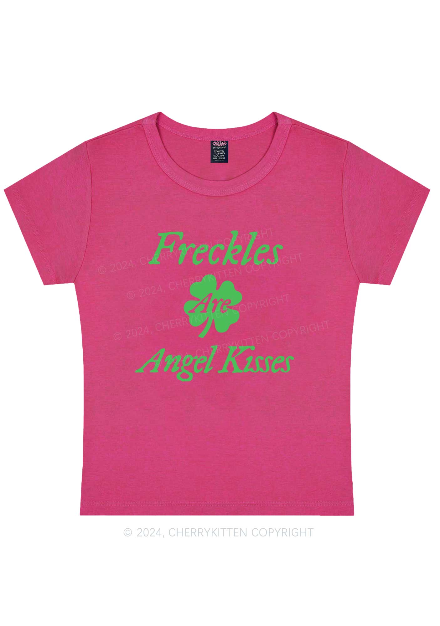 Freckles Are Angel Kisses St Patricks Y2K Baby Tee Cherrykitten - Image 10