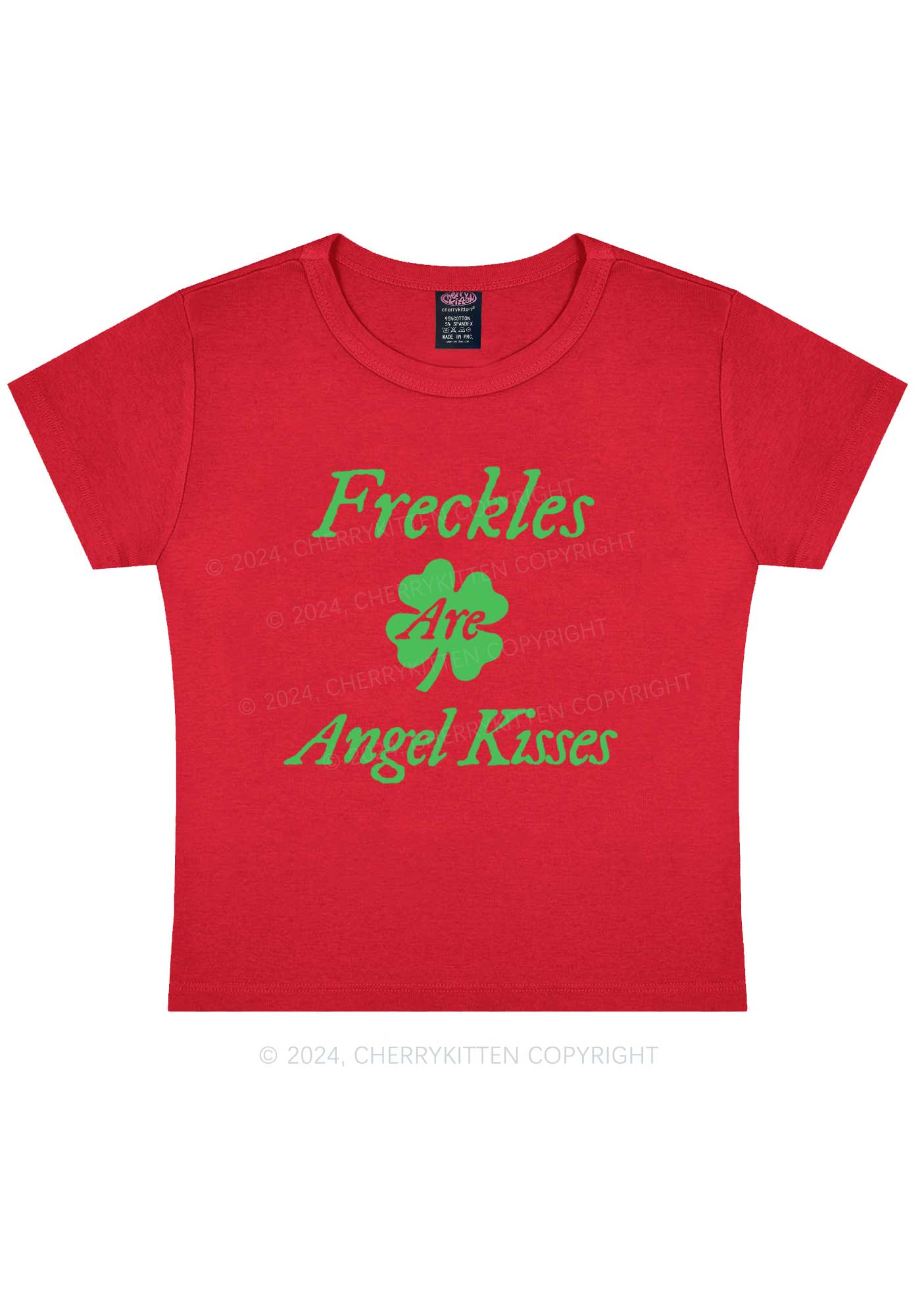 Freckles Are Angel Kisses St Patricks Y2K Baby Tee Cherrykitten - Image 11