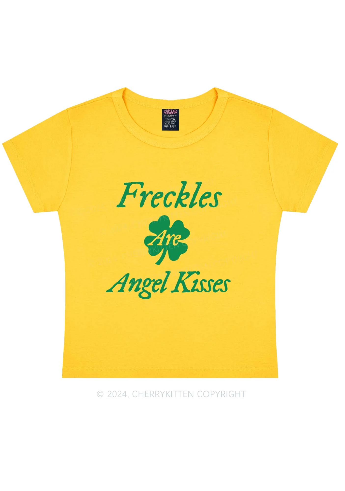 Freckles Are Angel Kisses St Patricks Y2K Baby Tee Cherrykitten - Image 6