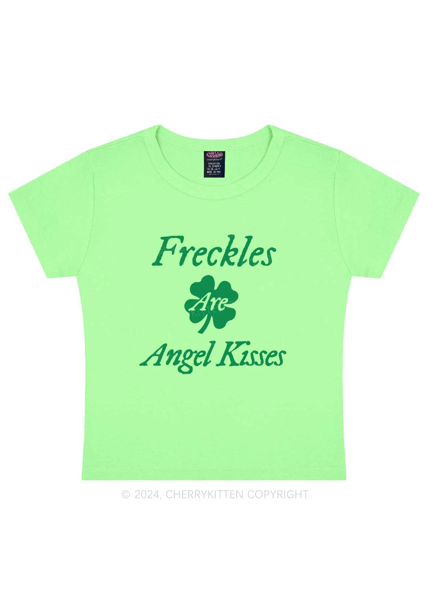 Freckles Are Angel Kisses St Patricks Y2K Baby Tee Cherrykitten - Image 7