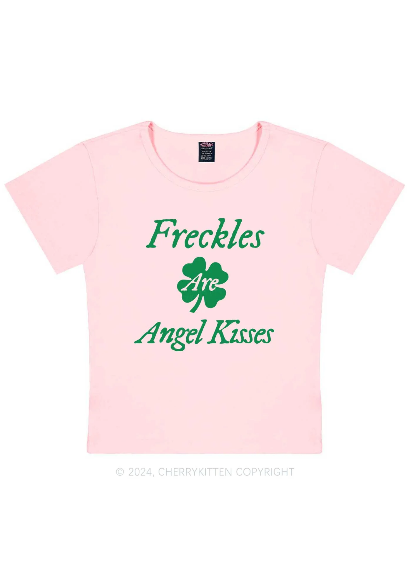 Freckles Are Angel Kisses St Patricks Y2K Baby Tee Cherrykitten - Image 8