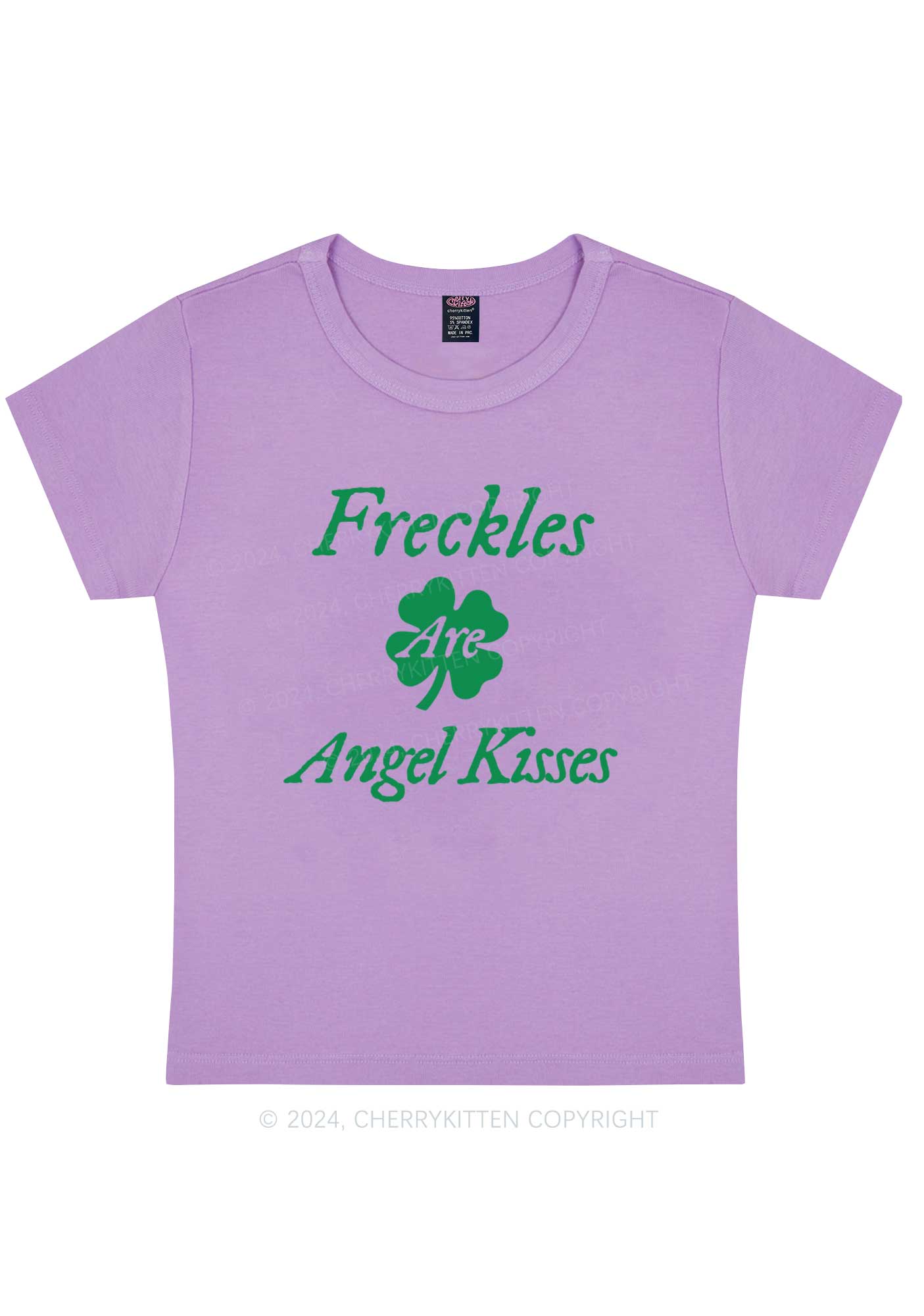 Freckles Are Angel Kisses St Patricks Y2K Baby Tee Cherrykitten - Image 9