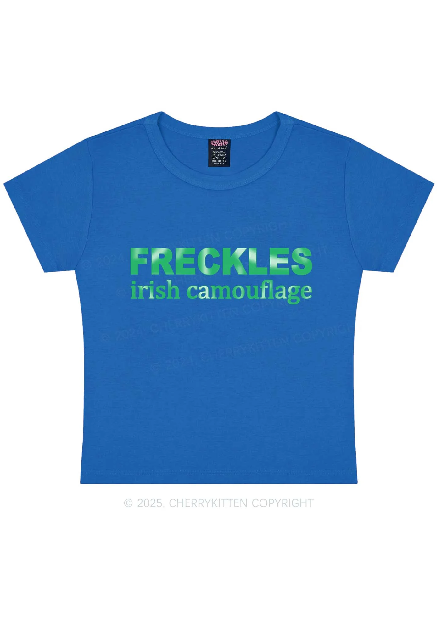 Freckles Irish Camouflage St Patricks Y2K Baby Tee Cherrykitten - Image 11
