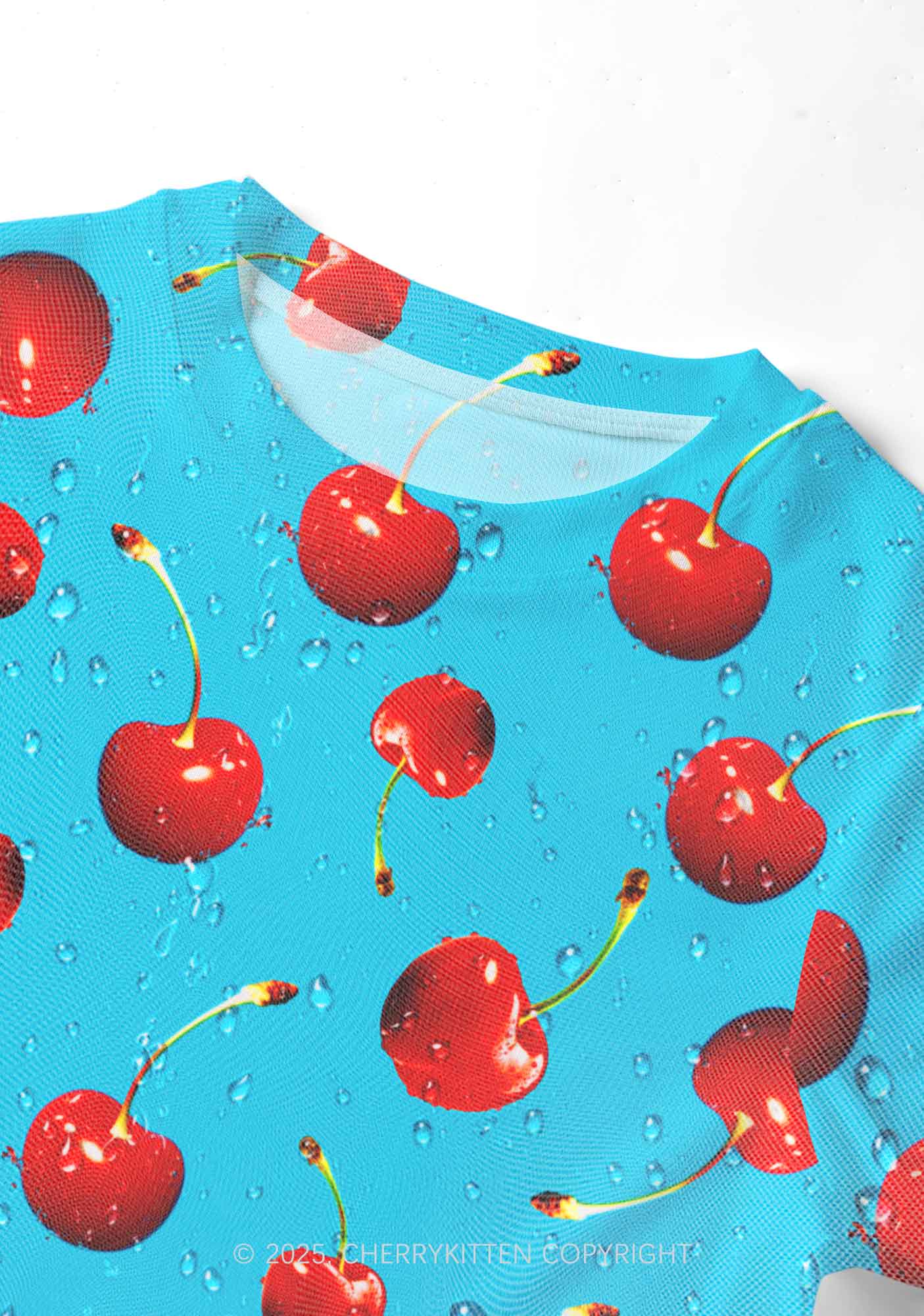 Fresh Cherry Y2K Mesh Crop Top Cherrykitten - Image 3