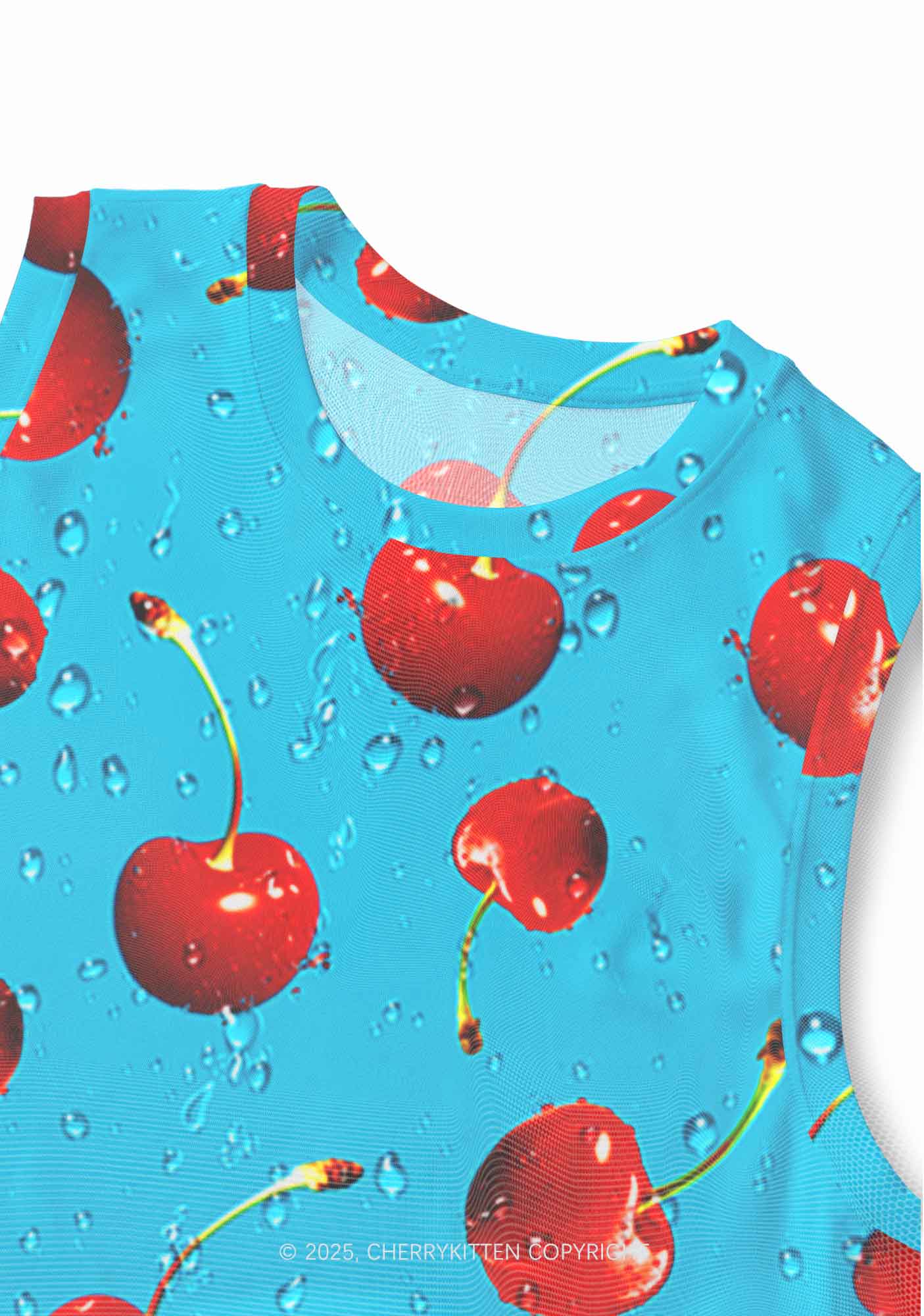Fresh Cherry Y2K Mesh Muscle Tank Cherrykitten - Image 3