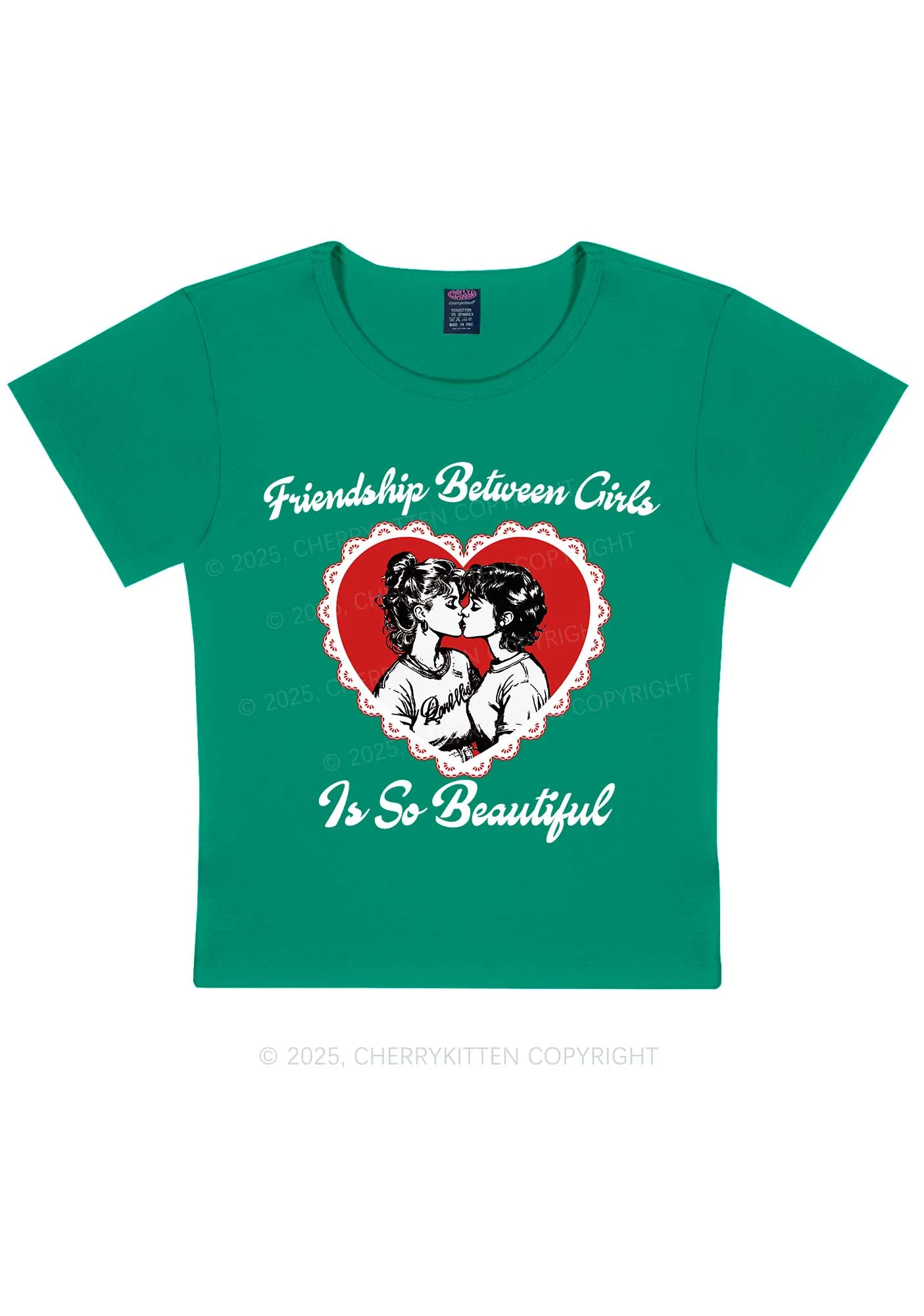 Friendship Between Girls Pride Y2K Baby Tee Cherrykitten - Image 11