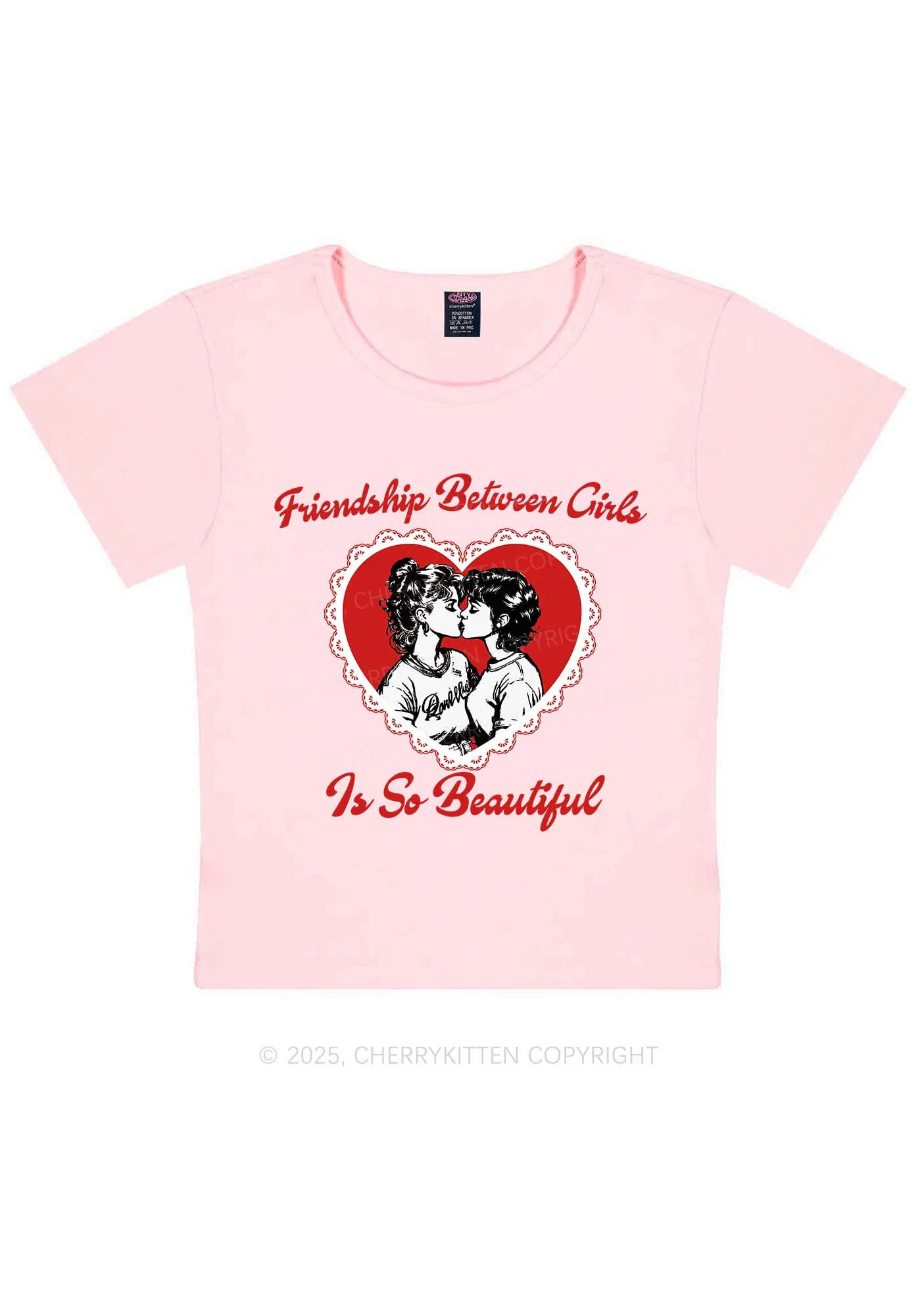 Friendship Between Girls Pride Y2K Baby Tee Cherrykitten - Image 12