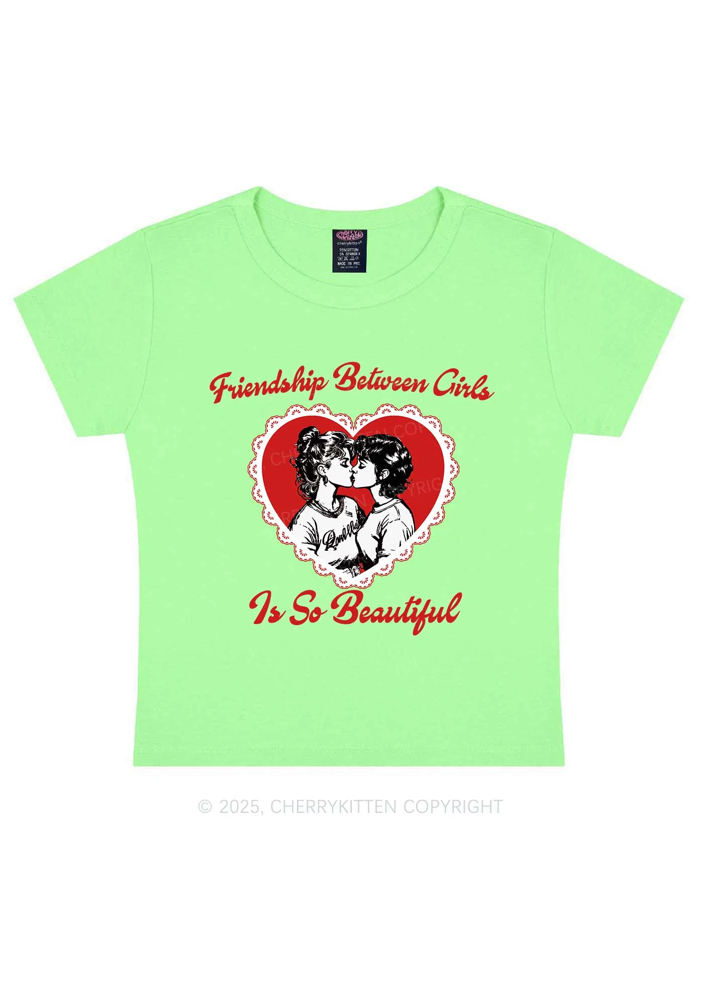 Friendship Between Girls Pride Y2K Baby Tee Cherrykitten - Image 13