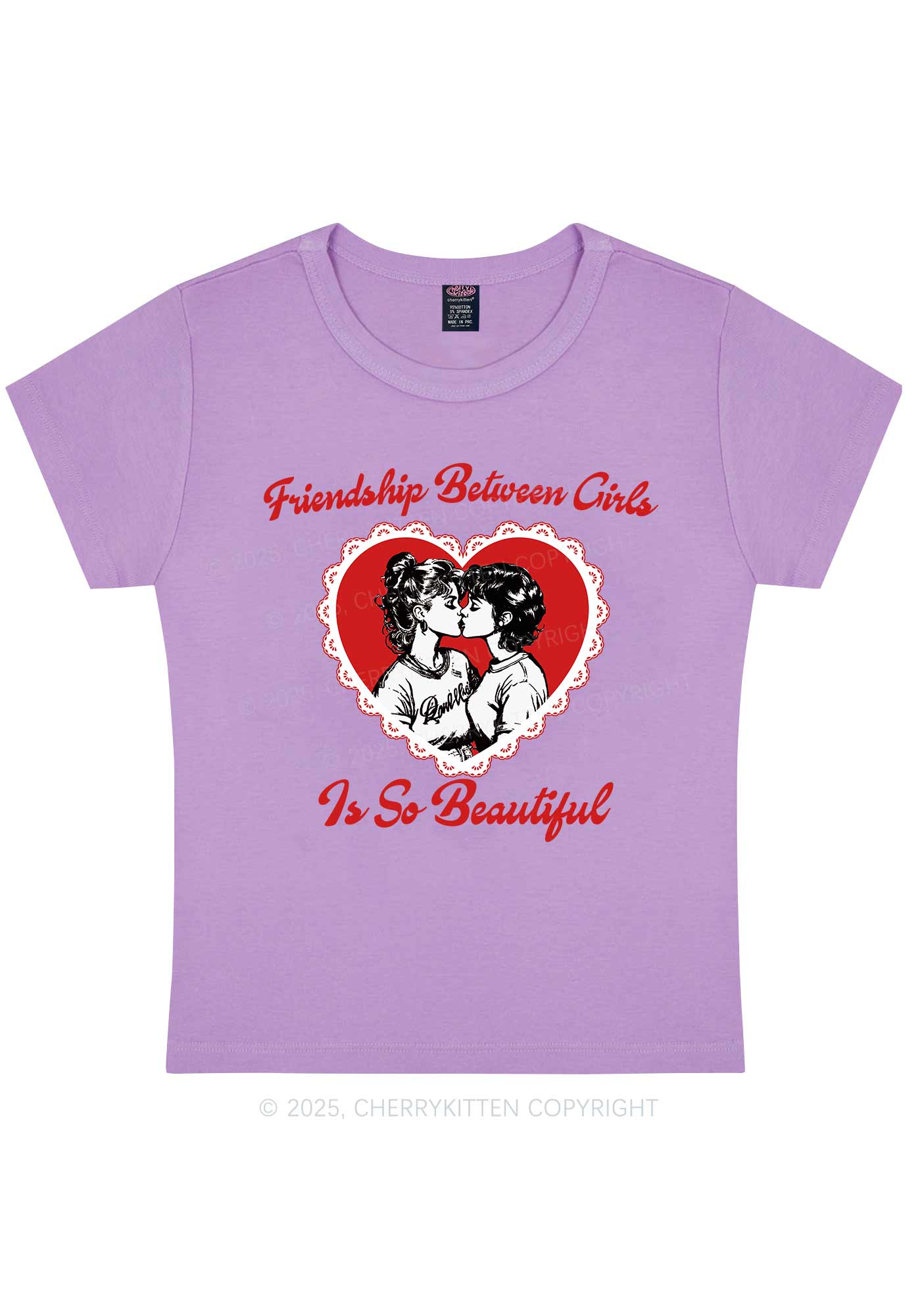 Friendship Between Girls Pride Y2K Baby Tee Cherrykitten - Image 7