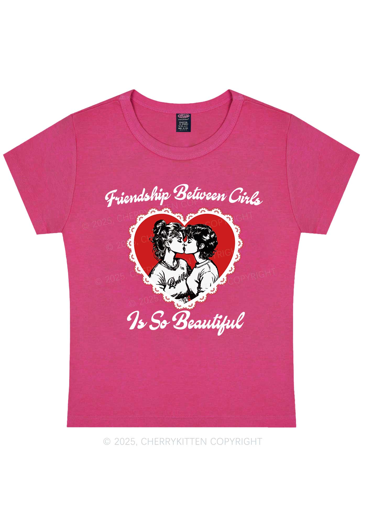 Friendship Between Girls Pride Y2K Baby Tee Cherrykitten - Image 8