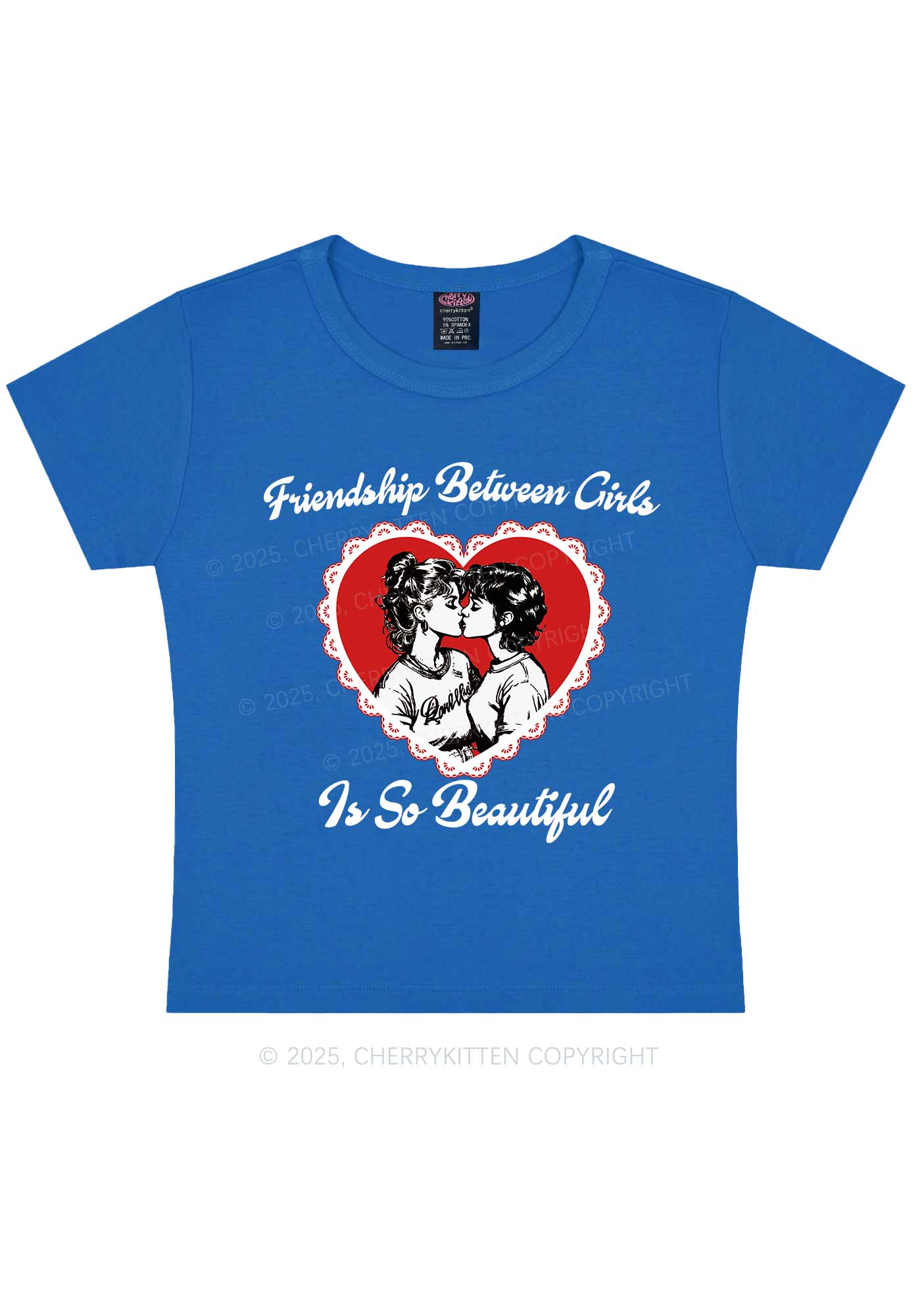 Friendship Between Girls Pride Y2K Baby Tee Cherrykitten - Image 9