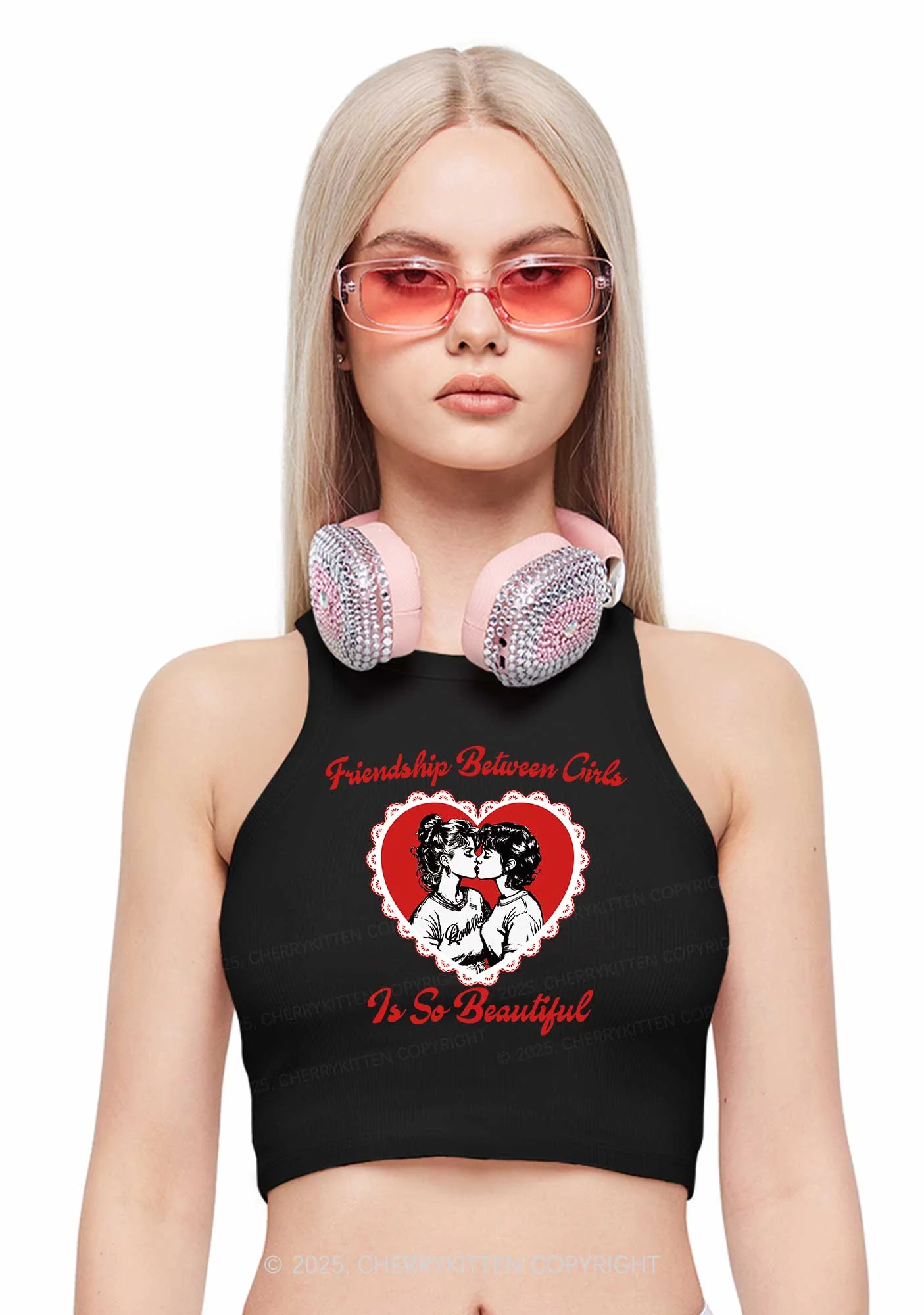 Friendship Between Girls Pride Y2K Crop Tank Top Cherrykitten - Image 2