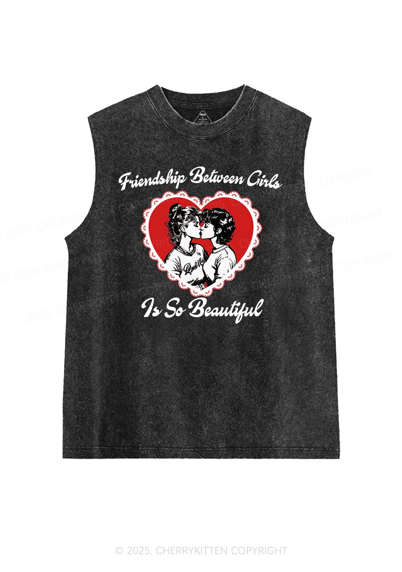 Friendship Between Girls Pride Y2K Washed Muscle Tank Cherrykitten - Image 3