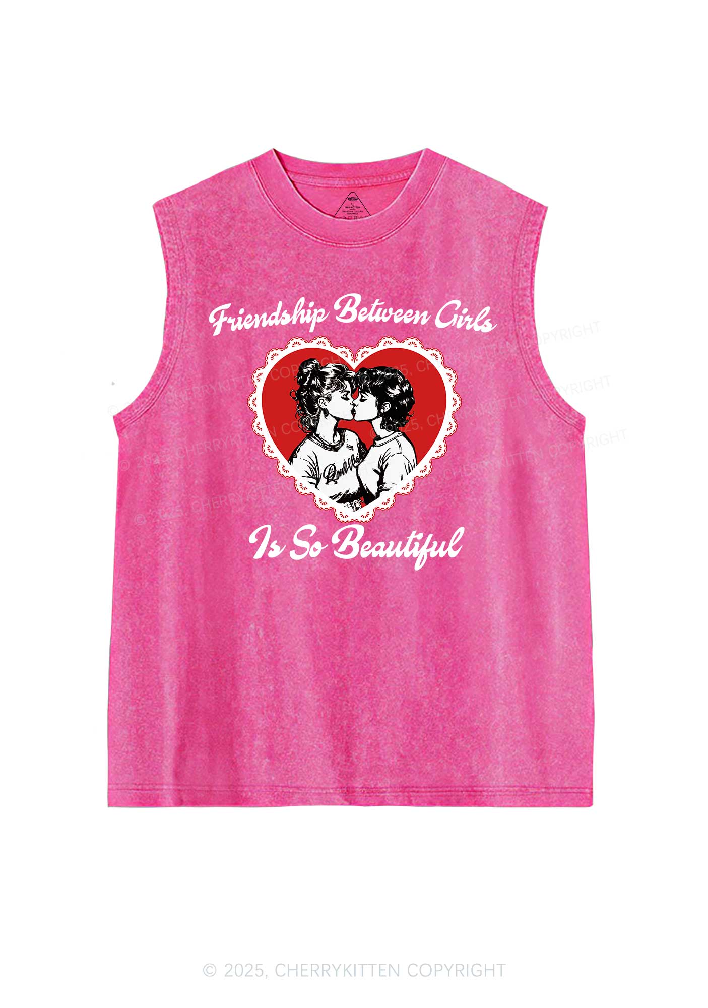 Friendship Between Girls Pride Y2K Washed Muscle Tank Cherrykitten - Image 4