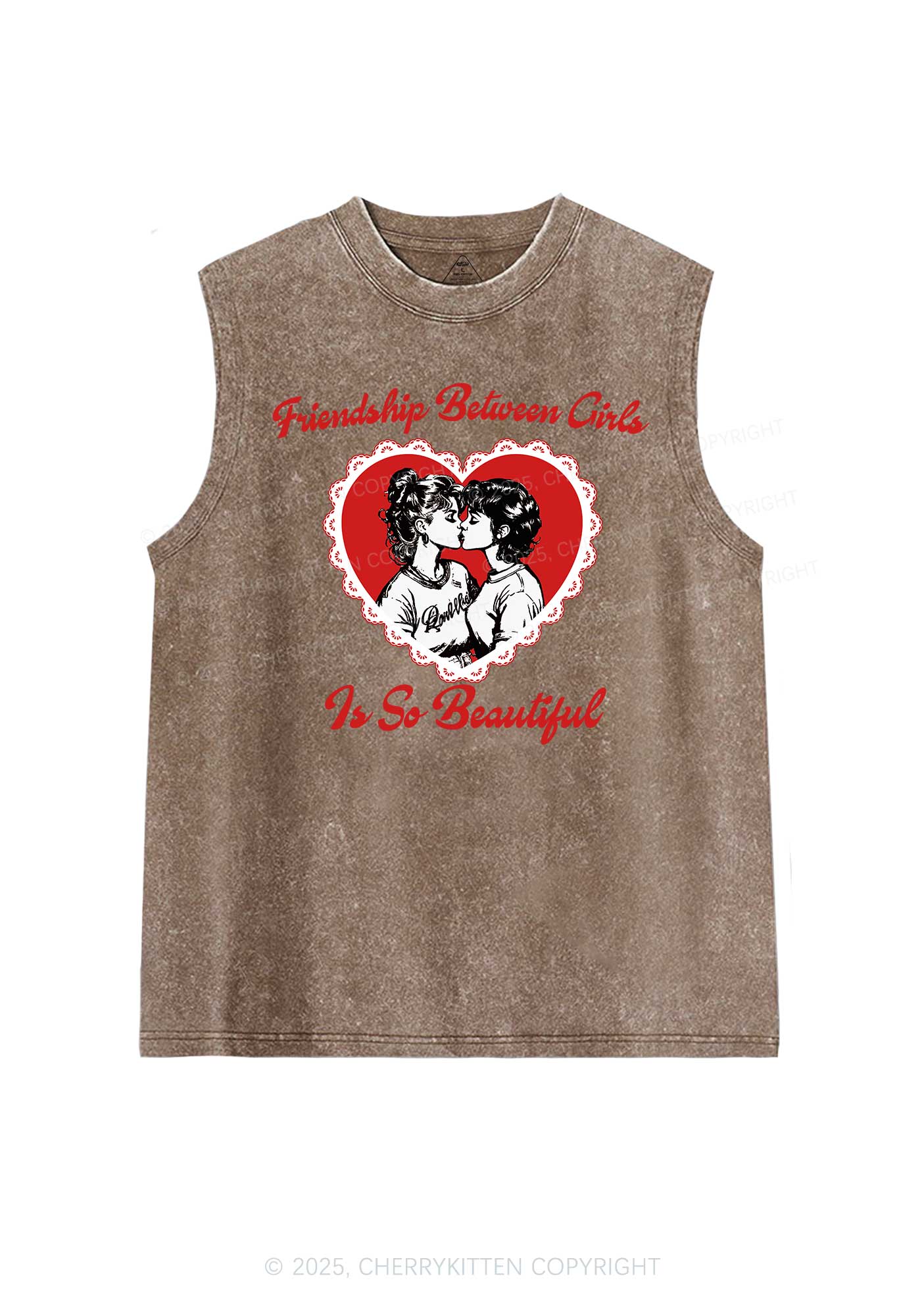 Friendship Between Girls Pride Y2K Washed Muscle Tank Cherrykitten - Image 6