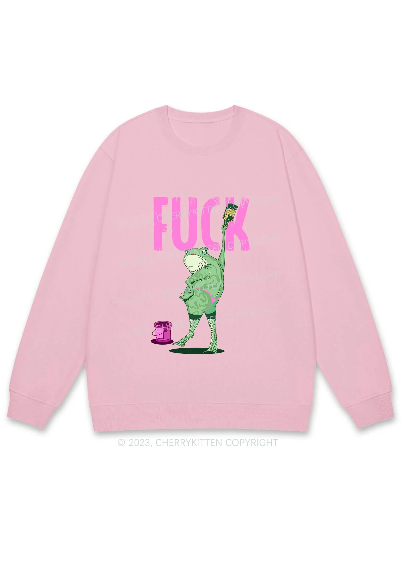 Frog Painting Fxck Y2K Sweatshirt Cherrykitten - Image 2