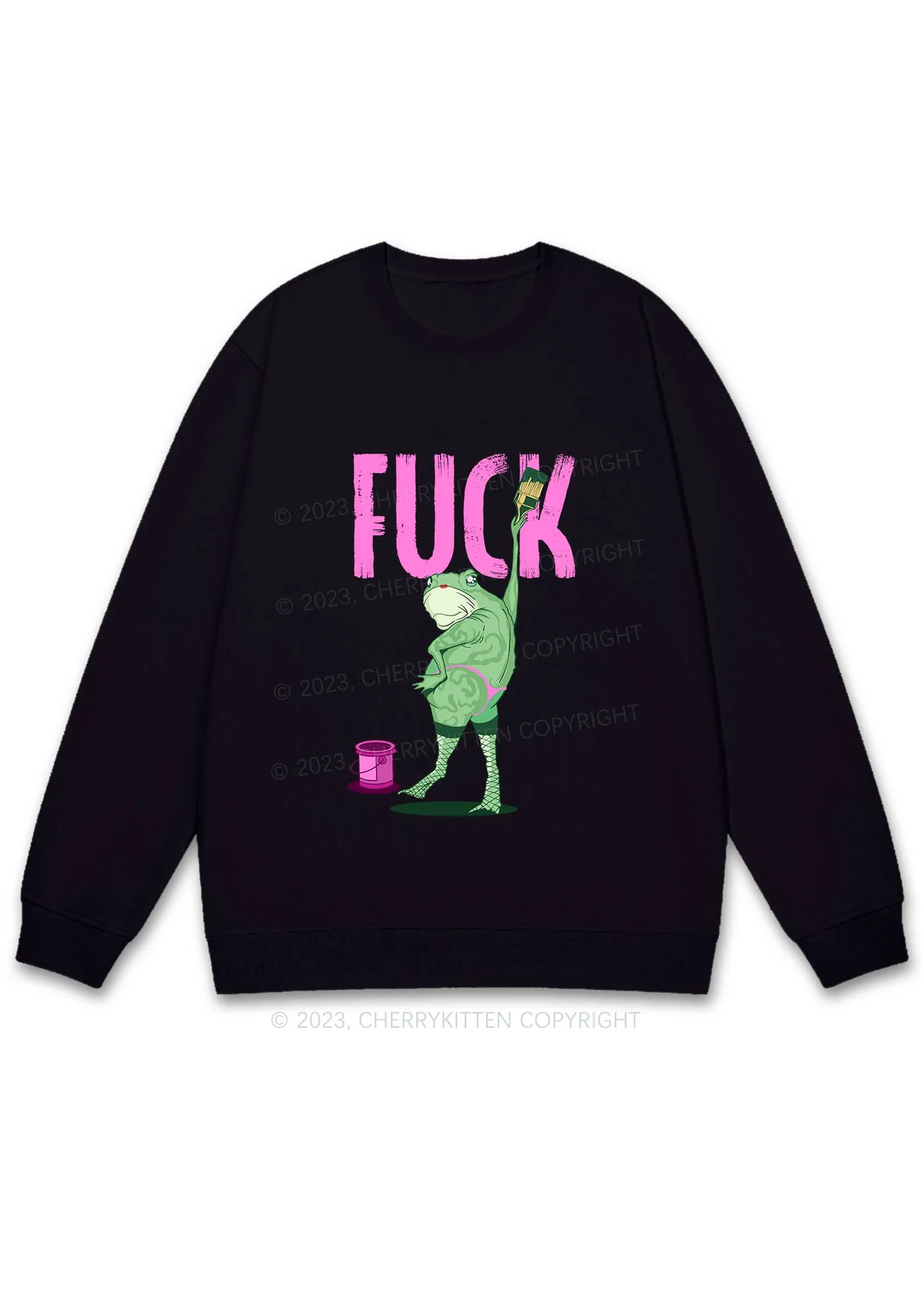 Frog Painting Fxck Y2K Sweatshirt Cherrykitten - Image 3