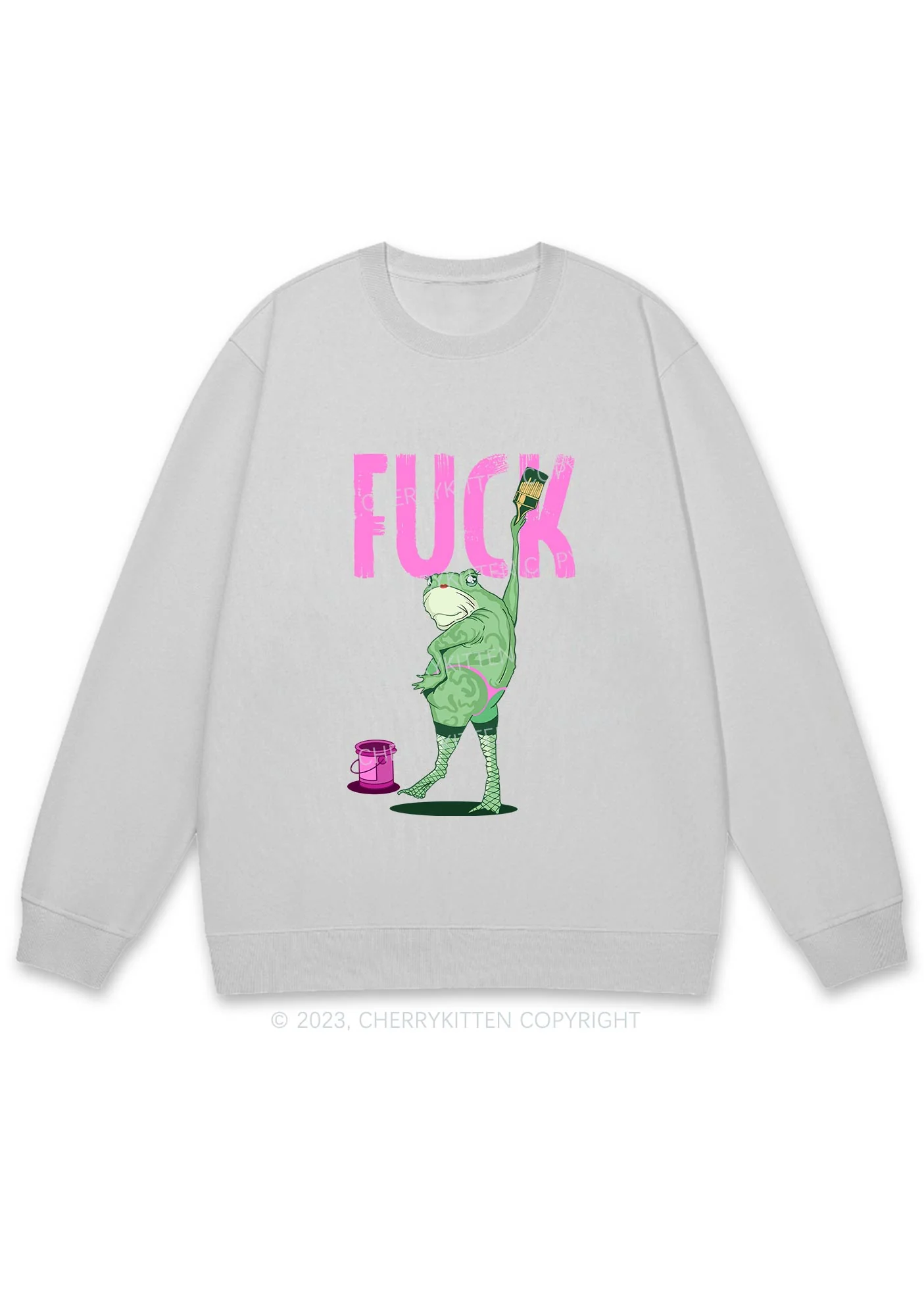 Frog Painting Fxck Y2K Sweatshirt Cherrykitten - Image 5