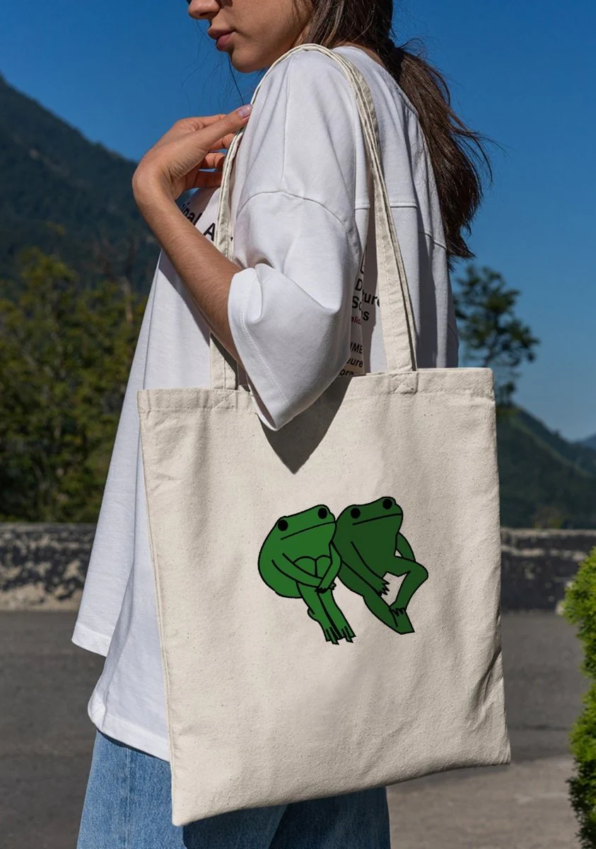 Frog Pepe Canvas Tote Bag - Image 3