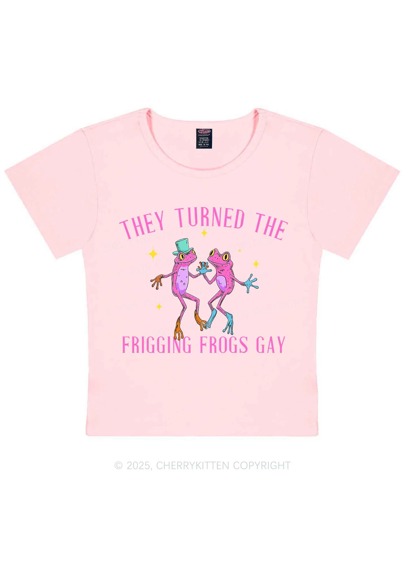 Frogs Gay Pride Y2K Baby Tee Cherrykitten - Image 11
