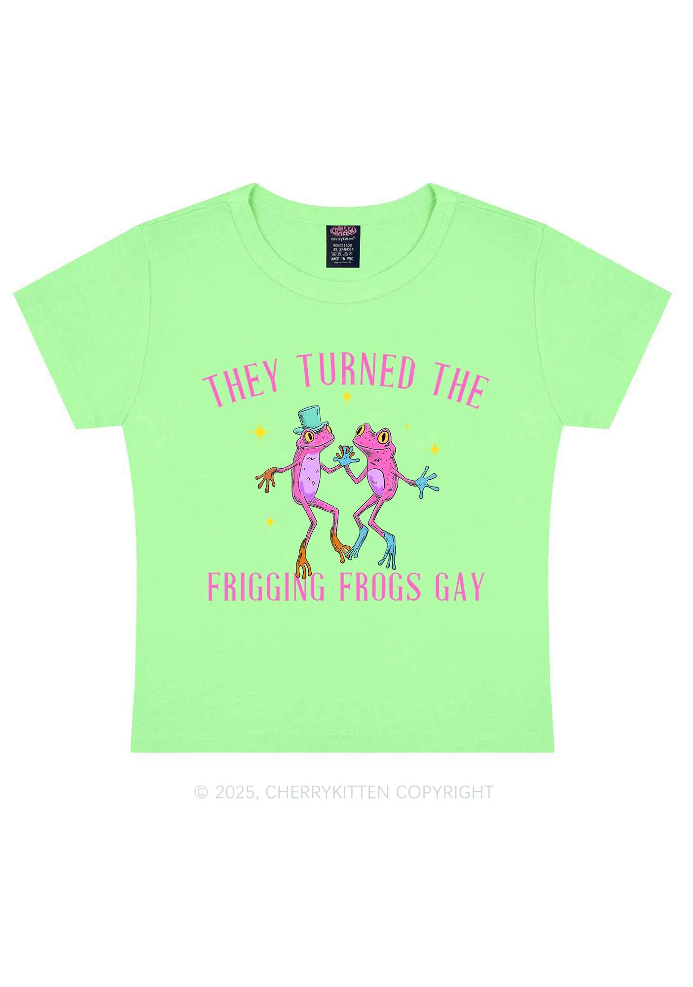 Frogs Gay Pride Y2K Baby Tee Cherrykitten - Image 12