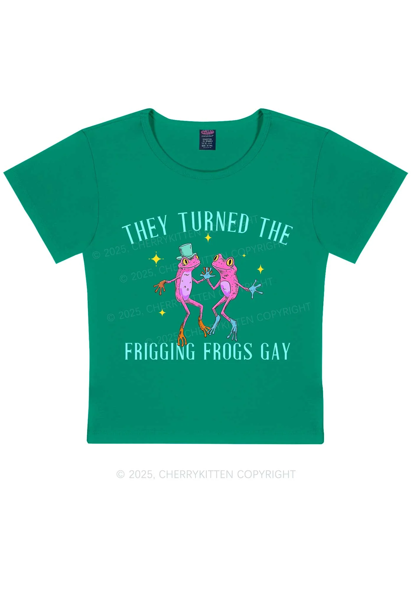 Frogs Gay Pride Y2K Baby Tee Cherrykitten - Image 13