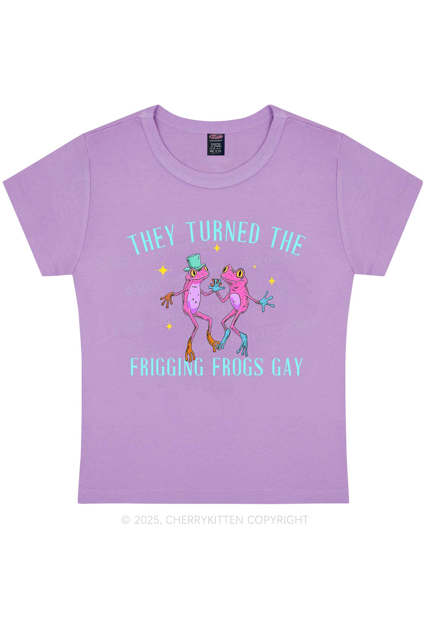 Frogs Gay Pride Y2K Baby Tee Cherrykitten - Image 5