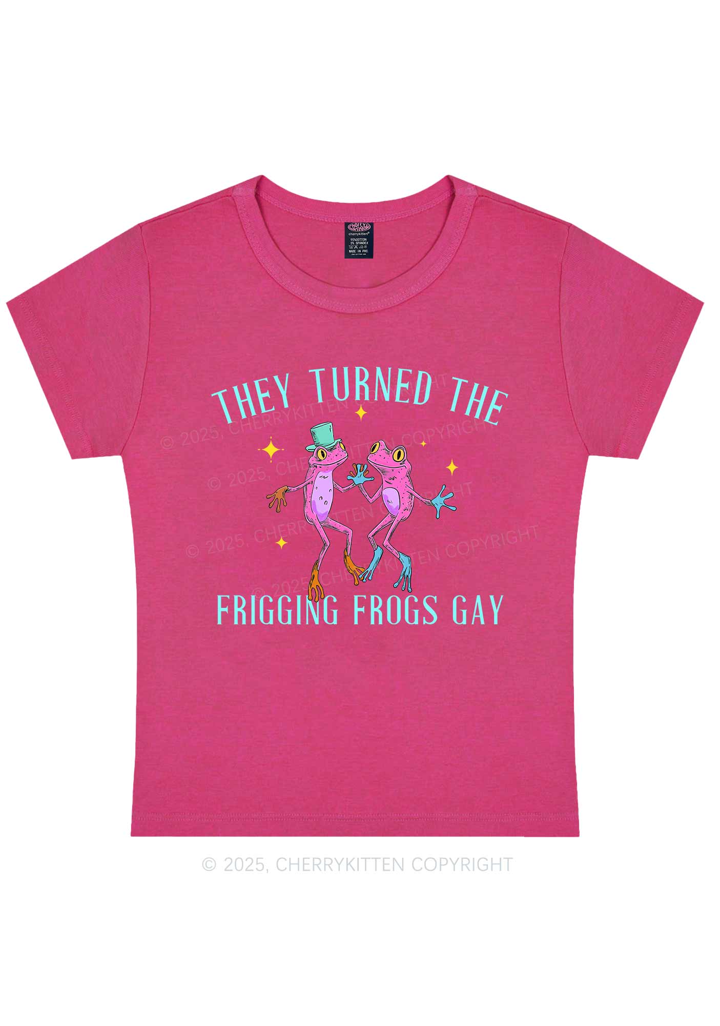 Frogs Gay Pride Y2K Baby Tee Cherrykitten - Image 6