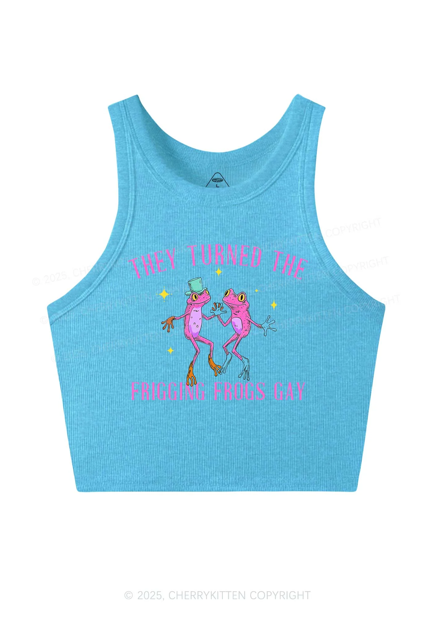 Frogs Gay Pride Y2K Crop Tank Top Cherrykitten - Image 5