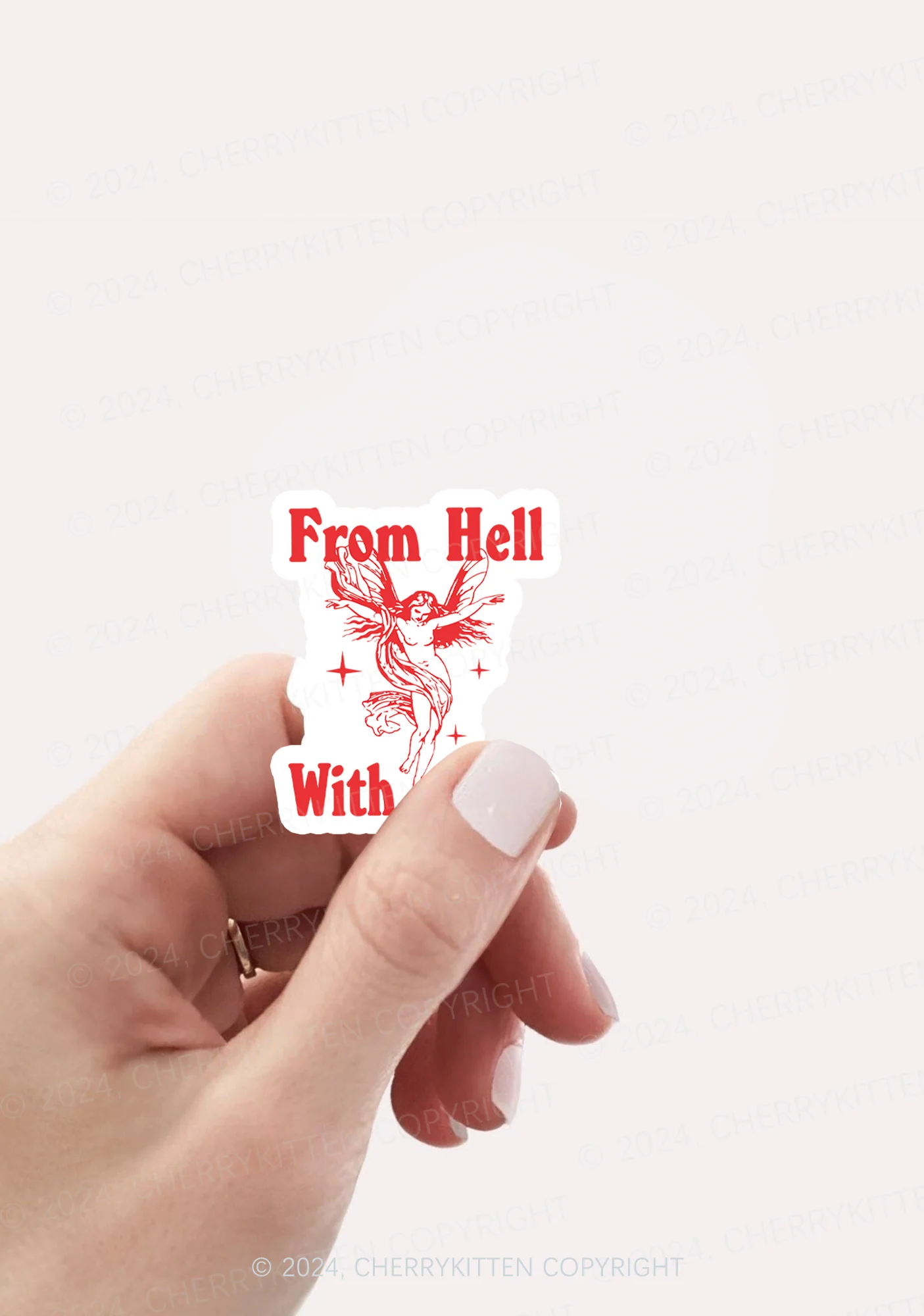 From Hall With Love 1Pc Y2K Sticker Cherrykitten - Image 2