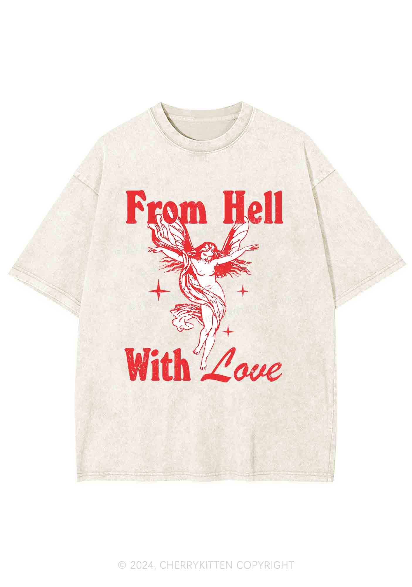 From Hall With Love Y2K Washed Tee Cherrykitten - Image 3