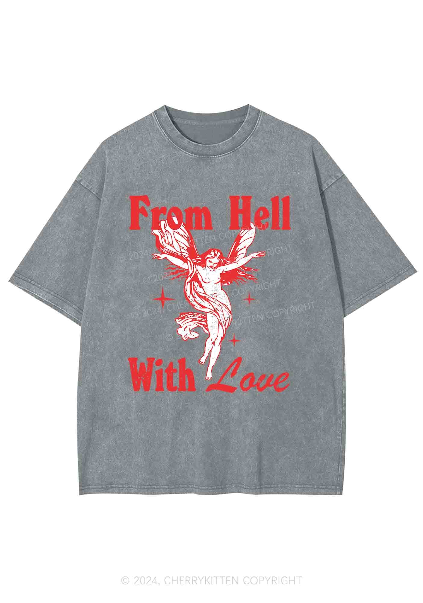 From Hall With Love Y2K Washed Tee Cherrykitten - Image 4