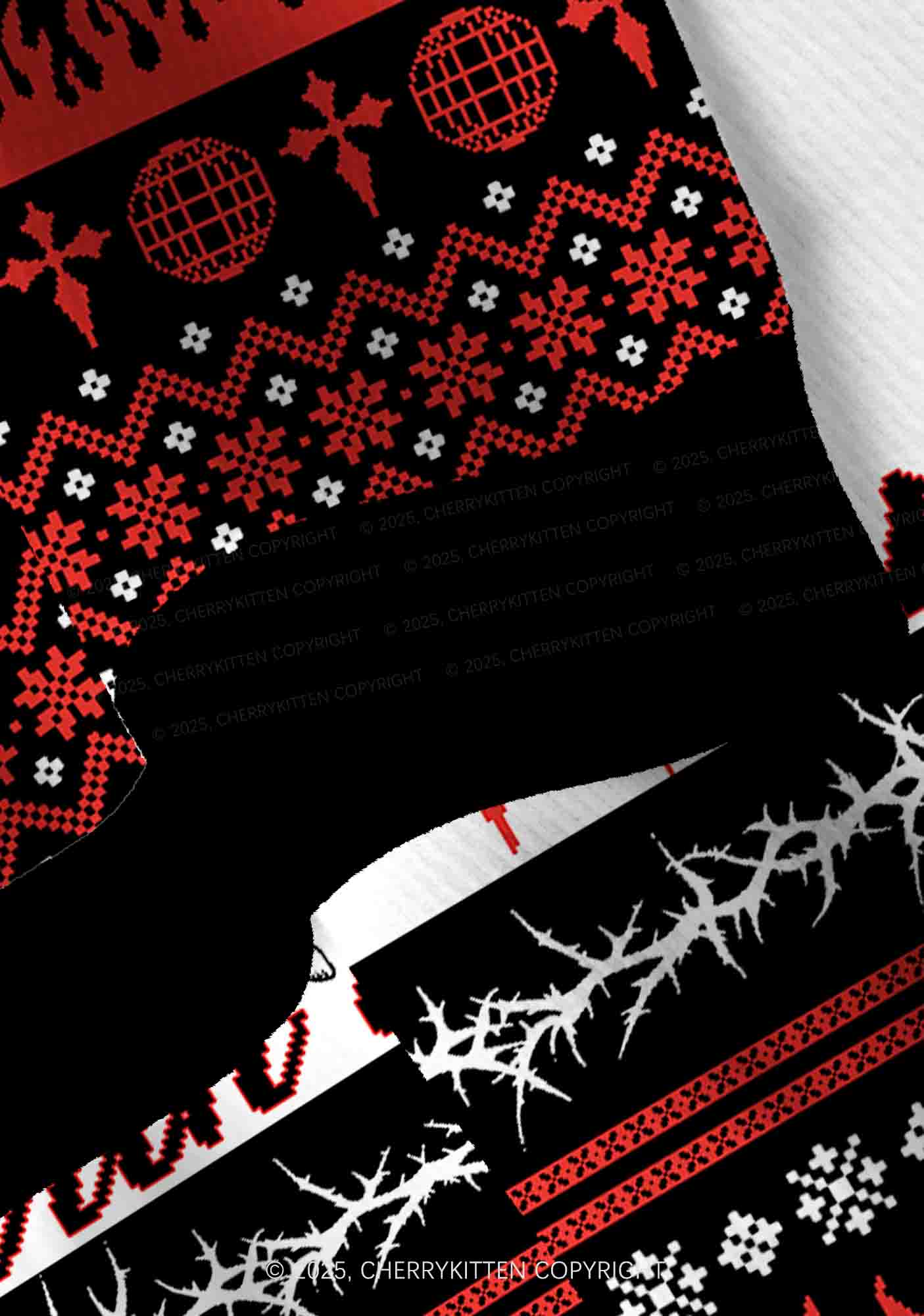 From Hell With Love Y2K Christmas Cardigan Knit Sweatshirt Cherrykitten - Image 4