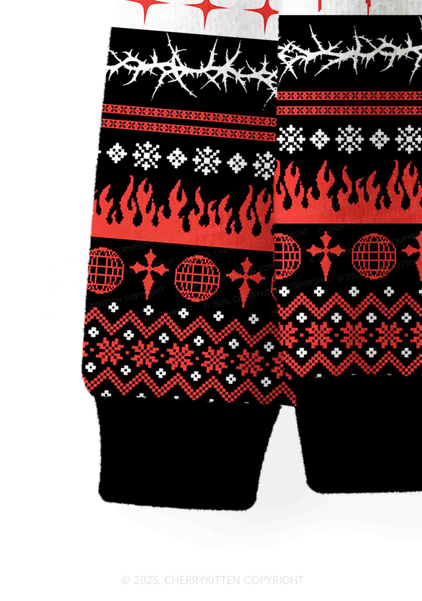 From Hell With Love Y2K Christmas Cardigan Knit Sweatshirt Cherrykitten - Image 6