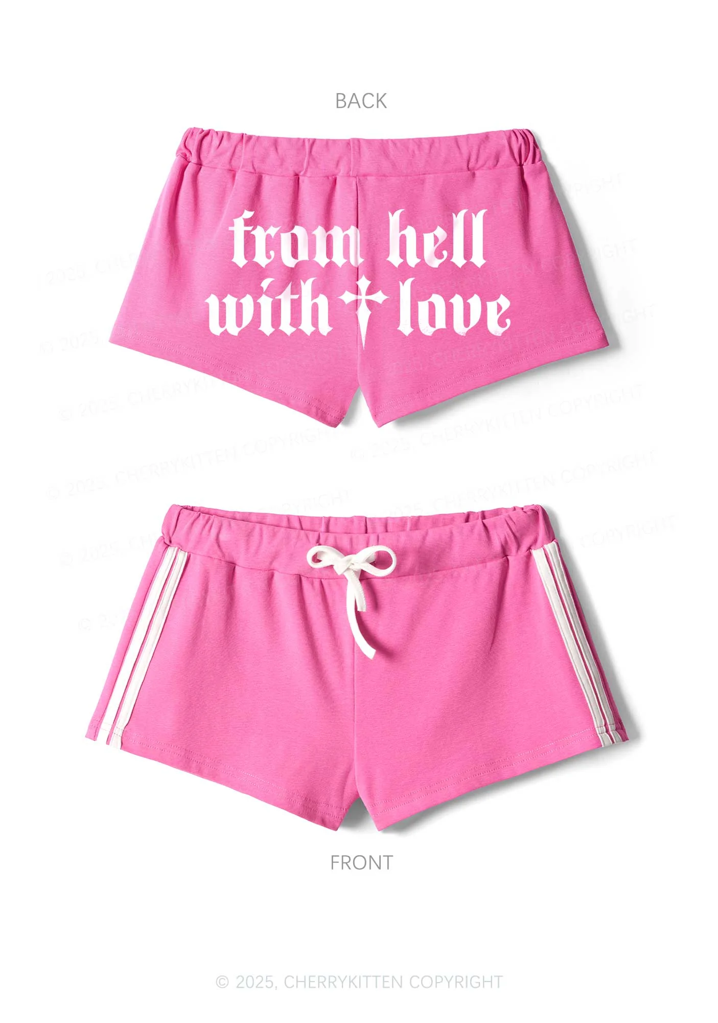 From Hell With Love Y2K Drawstring Mini Shorts Cherrykitten - Image 3