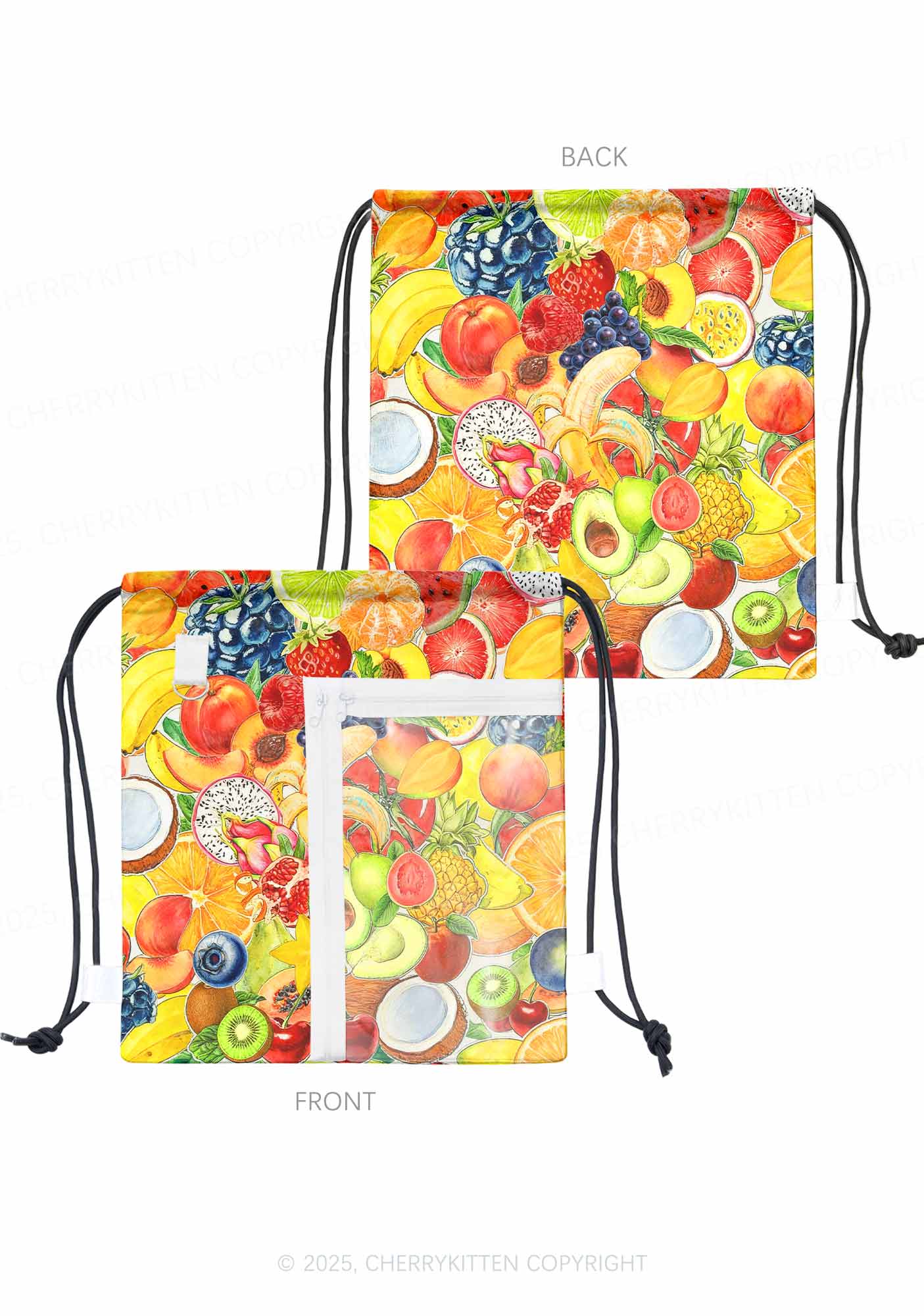 Fruity Chaos Pride Y2K Drawstring Itabag Backpack Cherrykitten - Image 3
