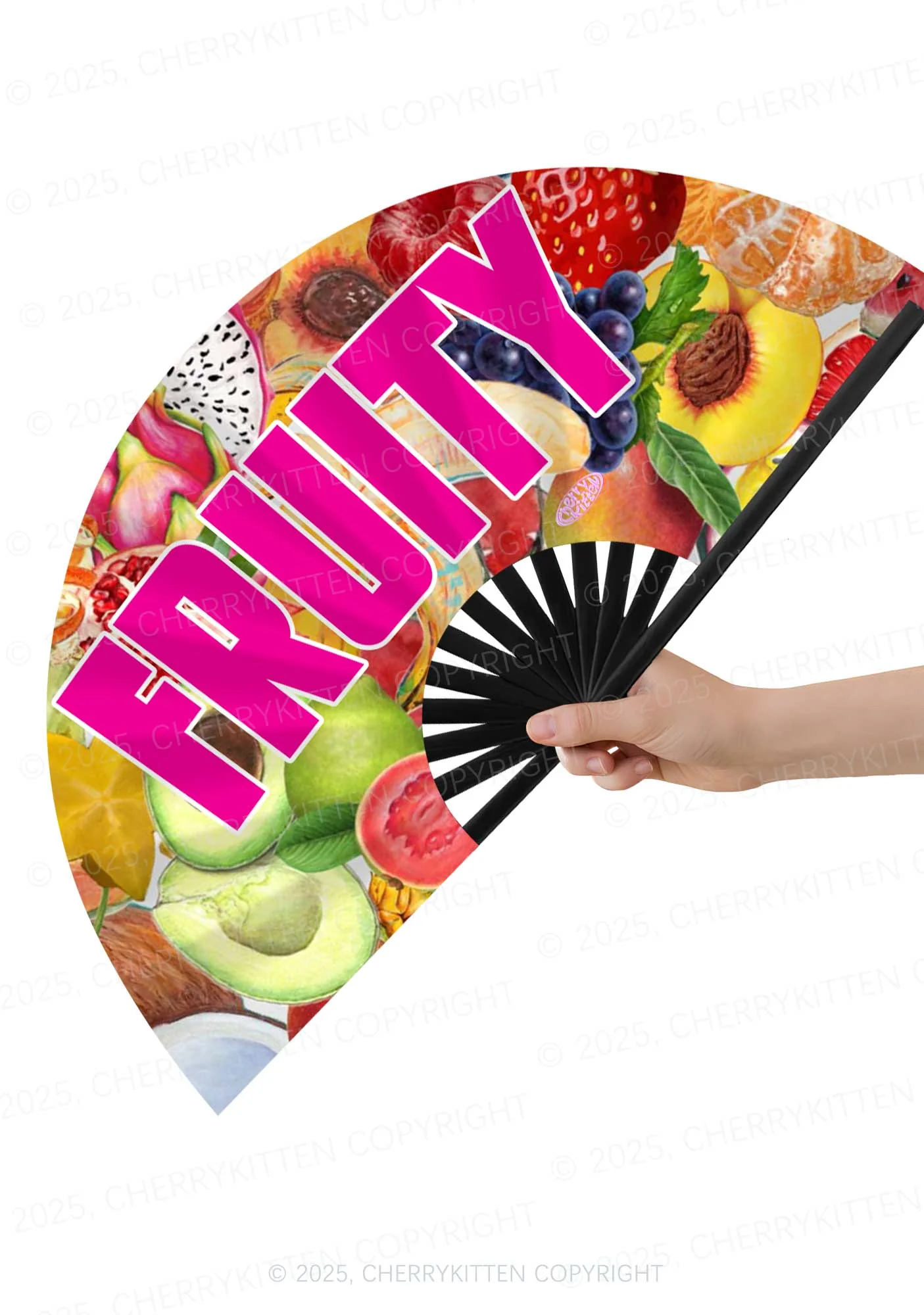 Fruity Pride Y2K Rave Hand Fan Cherrykitten - Image 2