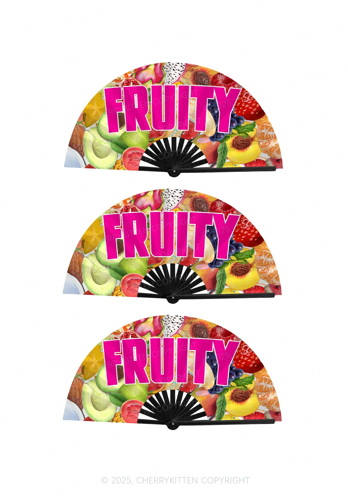 Fruity Pride Y2K Rave Hand Fan Cherrykitten - Image 3