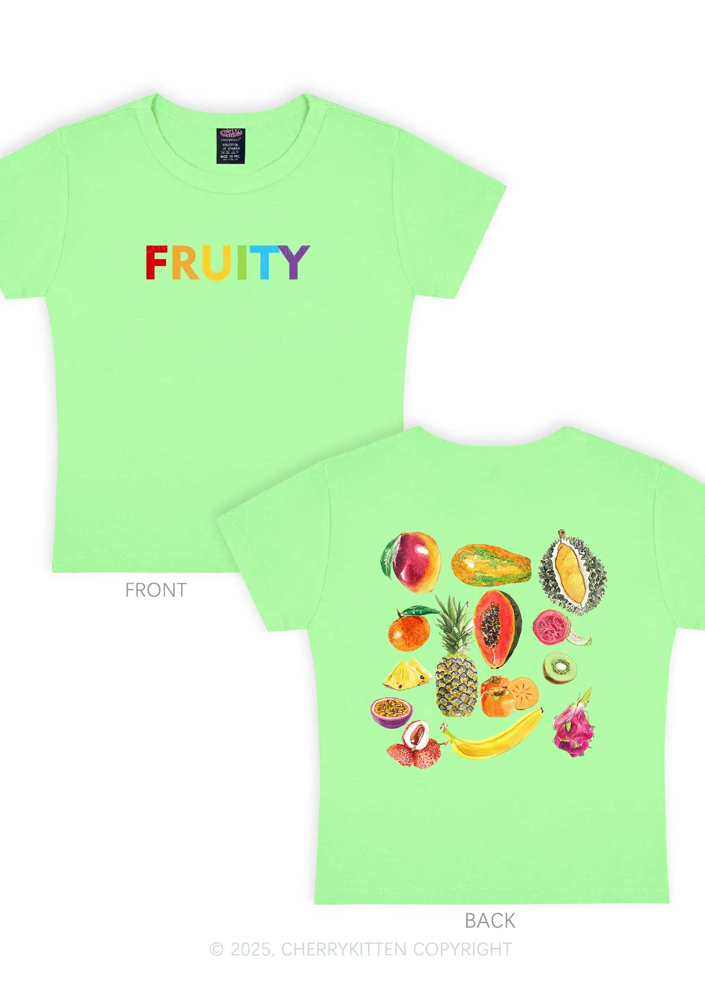 Fruity Two Sides Pride Y2K Baby Tee Cherrykitten - Image 13