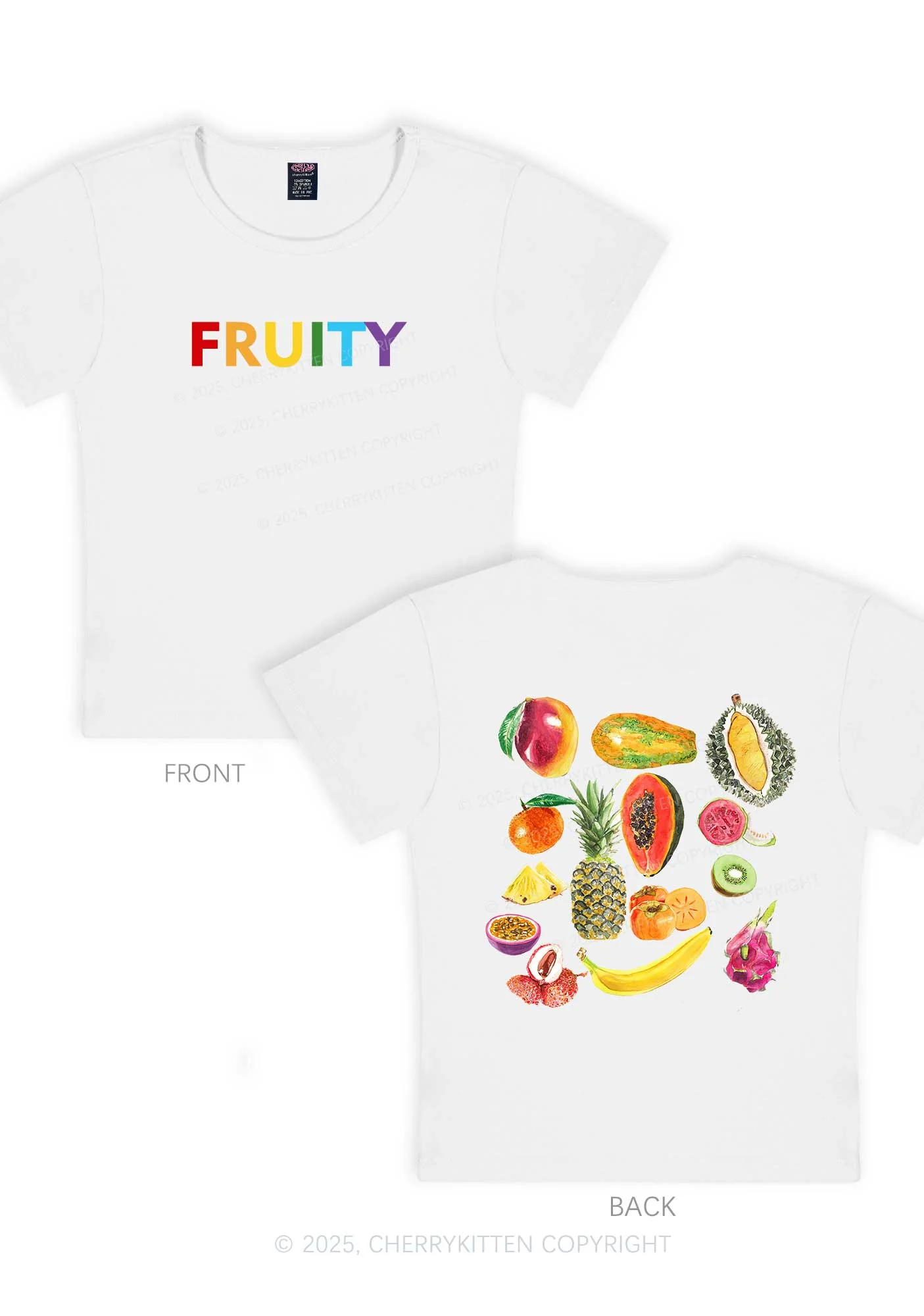 Fruity Two Sides Pride Y2K Baby Tee Cherrykitten - Image 4