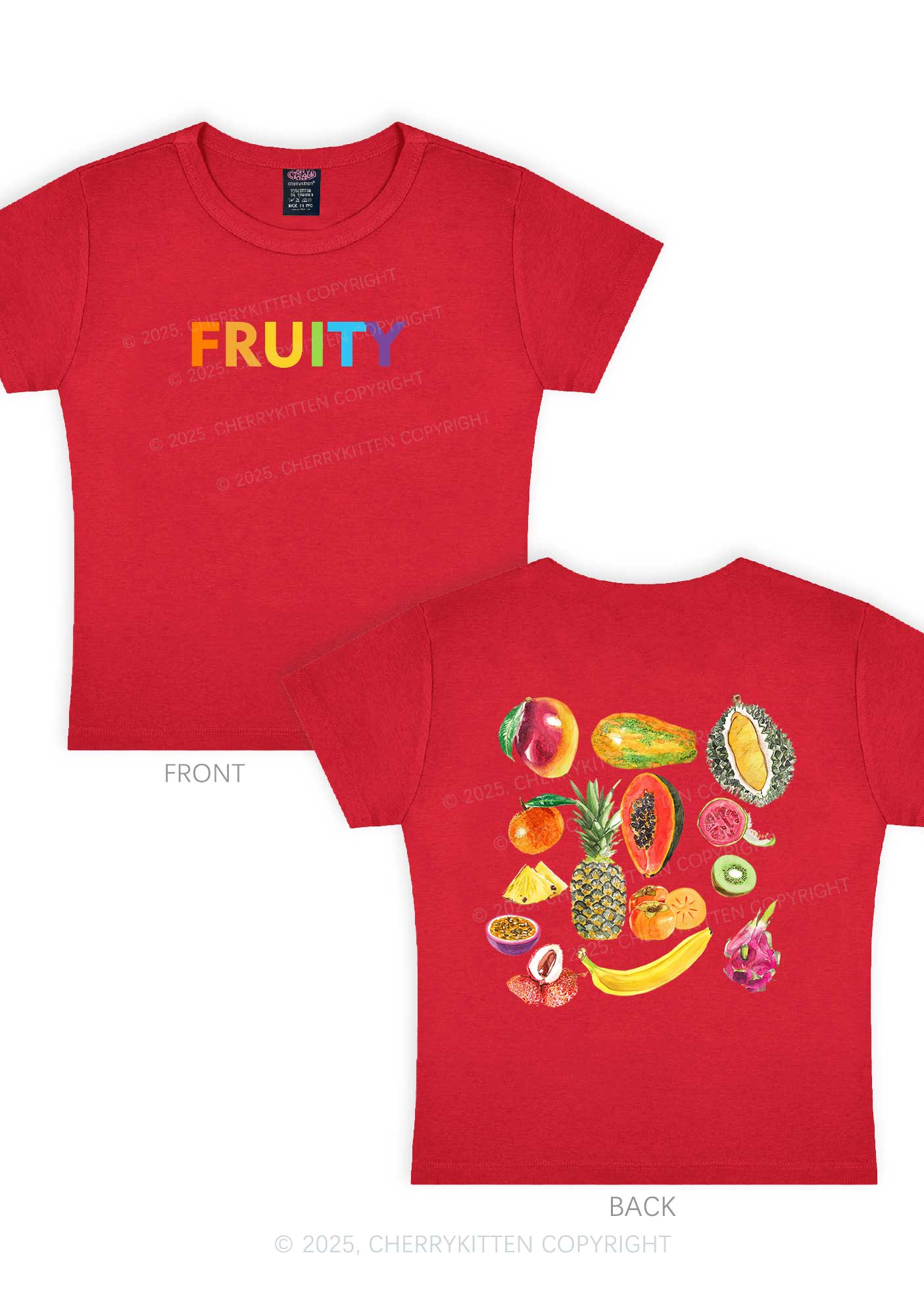Fruity Two Sides Pride Y2K Baby Tee Cherrykitten - Image 7