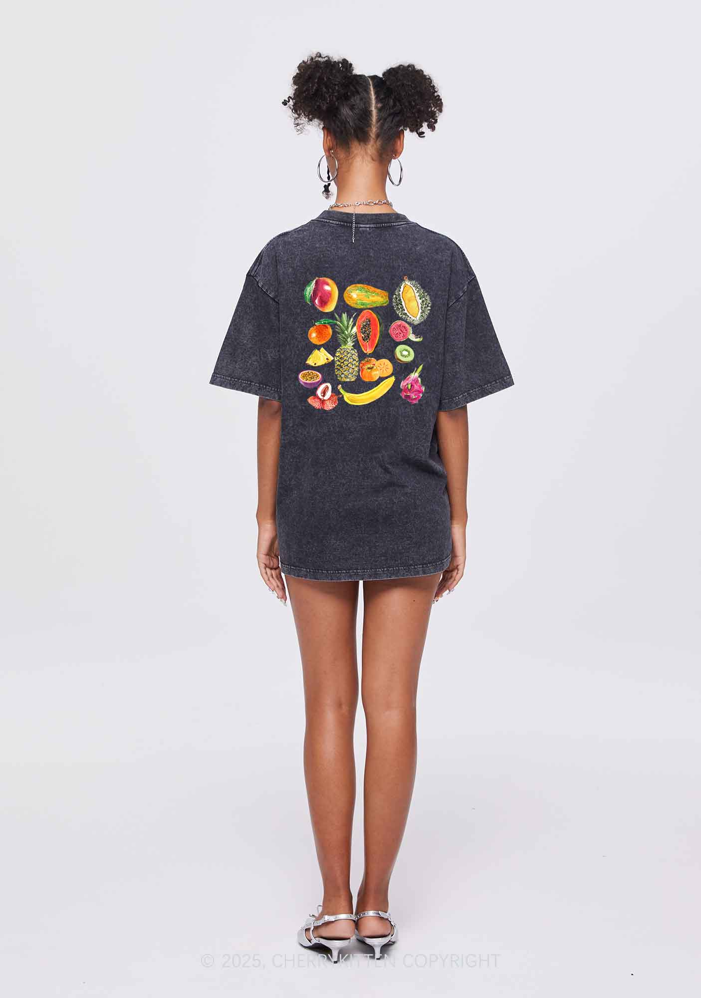 Fruity Two Sides Pride Y2K Shirts Washed Tee Cherrykitten - Image 3
