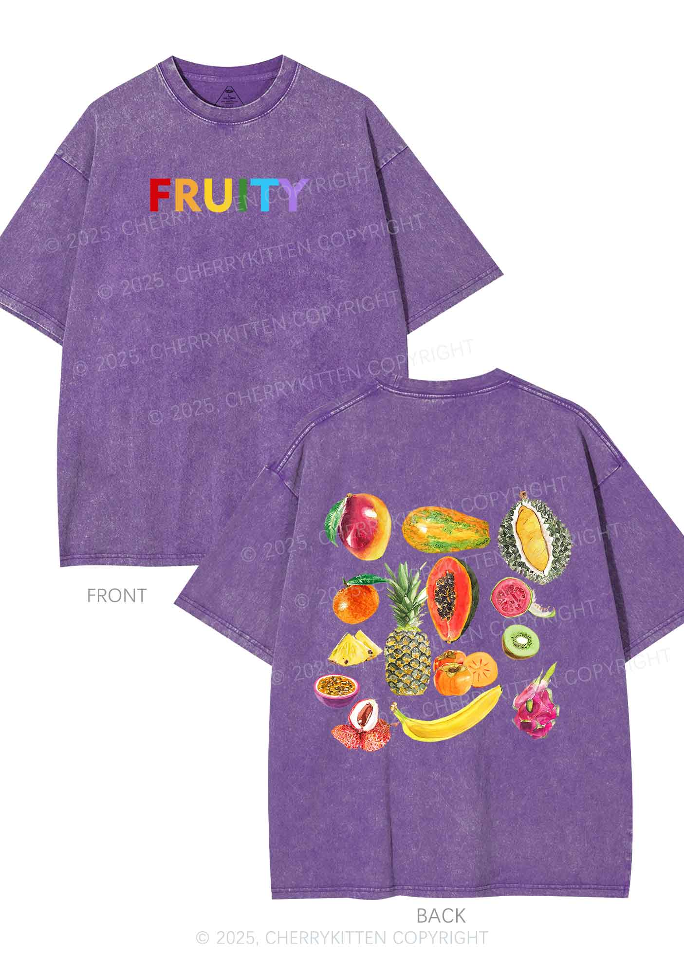 Fruity Two Sides Pride Y2K Shirts Washed Tee Cherrykitten - Image 5