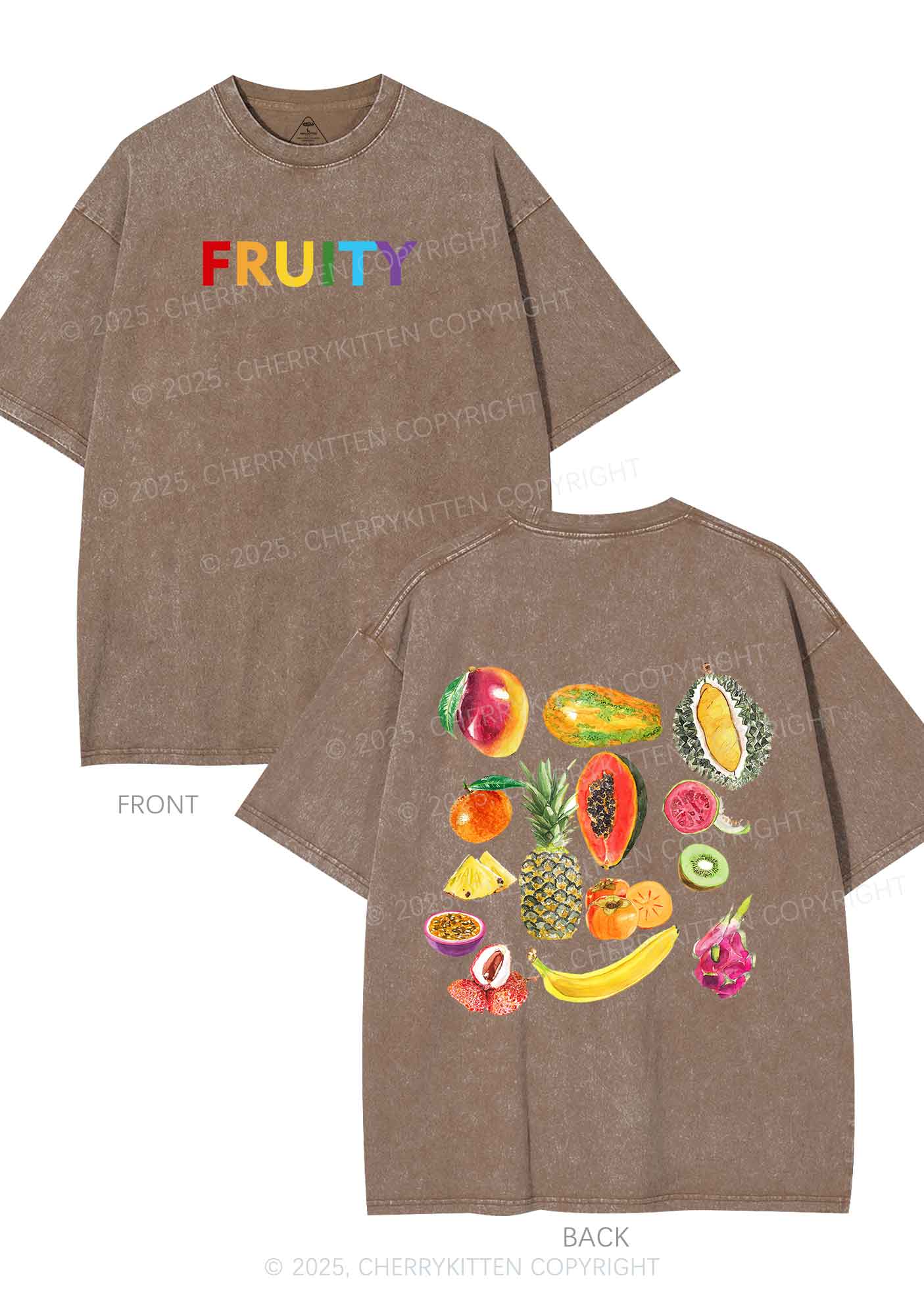 Fruity Two Sides Pride Y2K Shirts Washed Tee Cherrykitten - Image 7