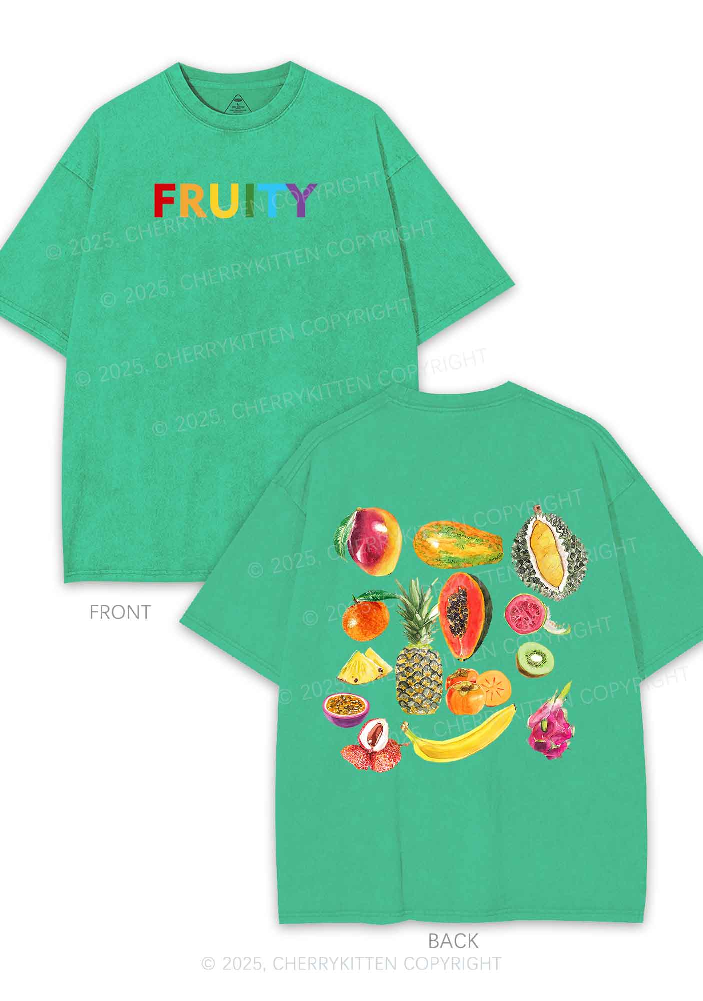 Fruity Two Sides Pride Y2K Shirts Washed Tee Cherrykitten - Image 9
